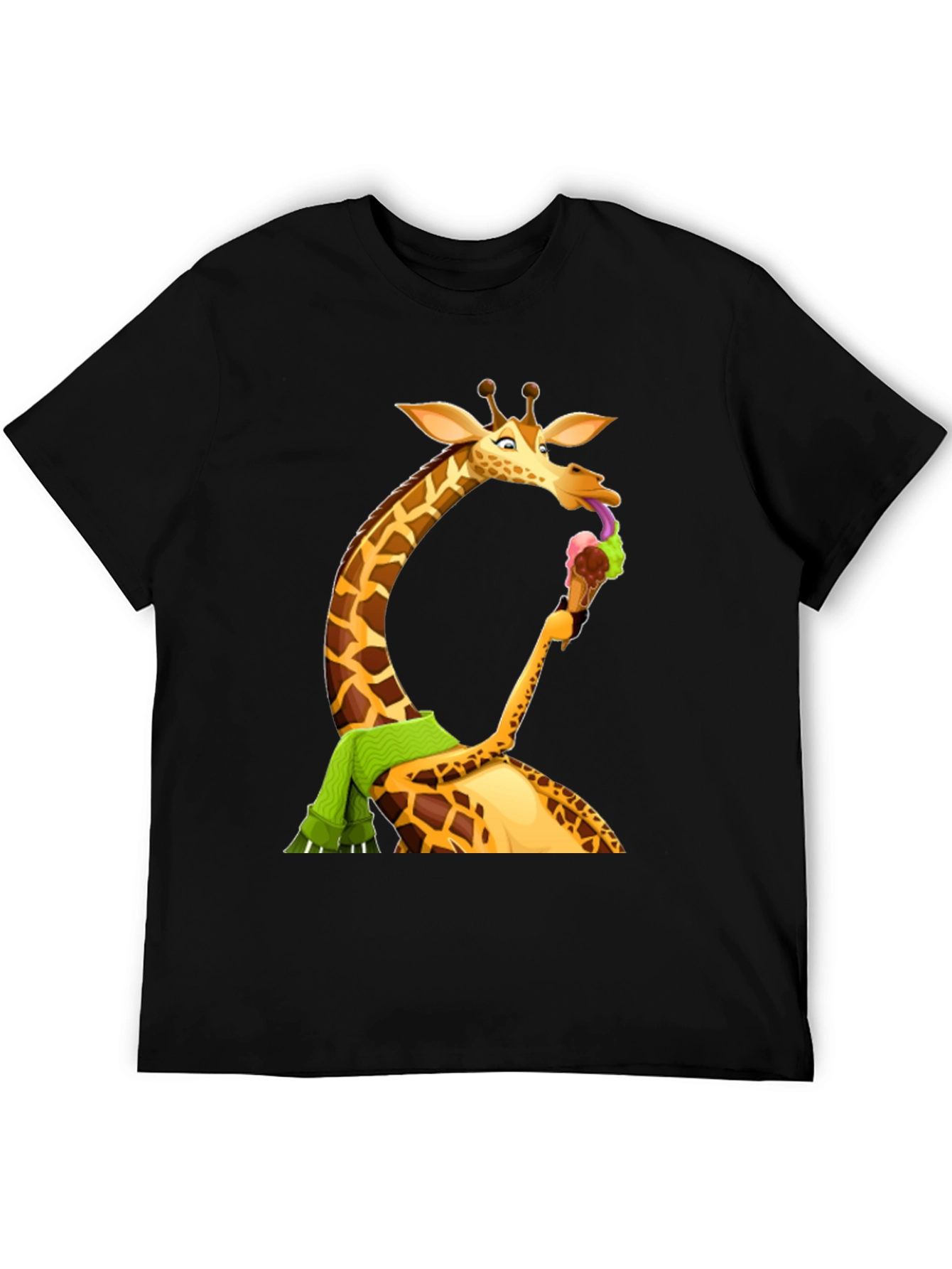 Black Giraffe Ice Cream T-Shirt - Fun Novelty Tee view 5
