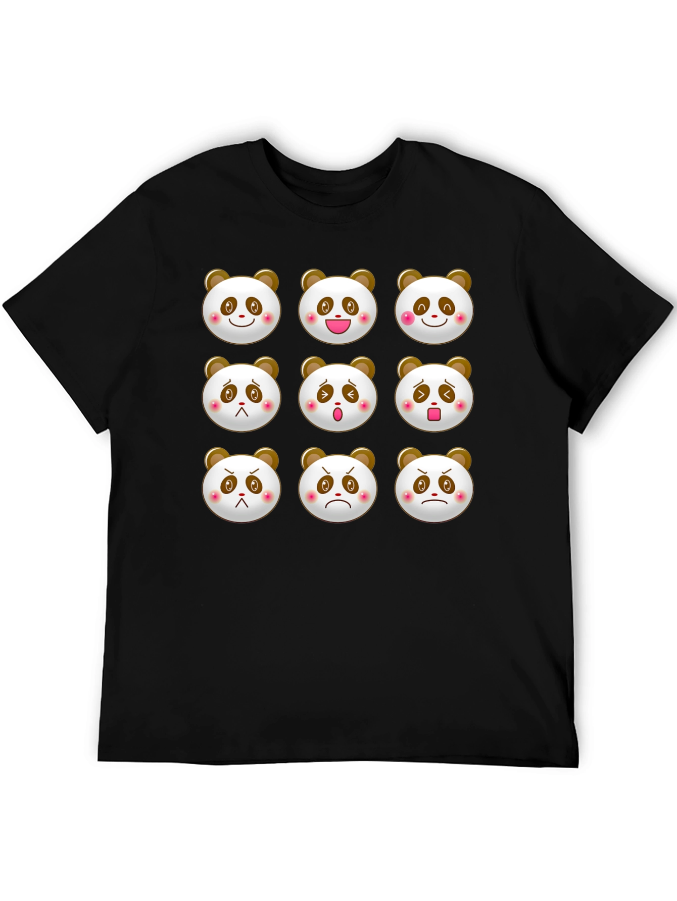 Black Panda Emoji T-Shirt - Black Cotton Blend view 5