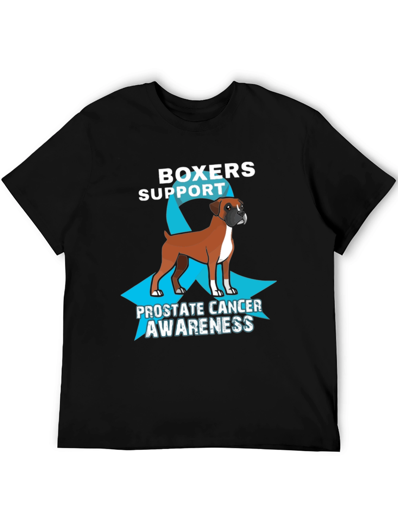 Black Boxers Support Prostate Cancer Awareness Graphic Tee view 5
