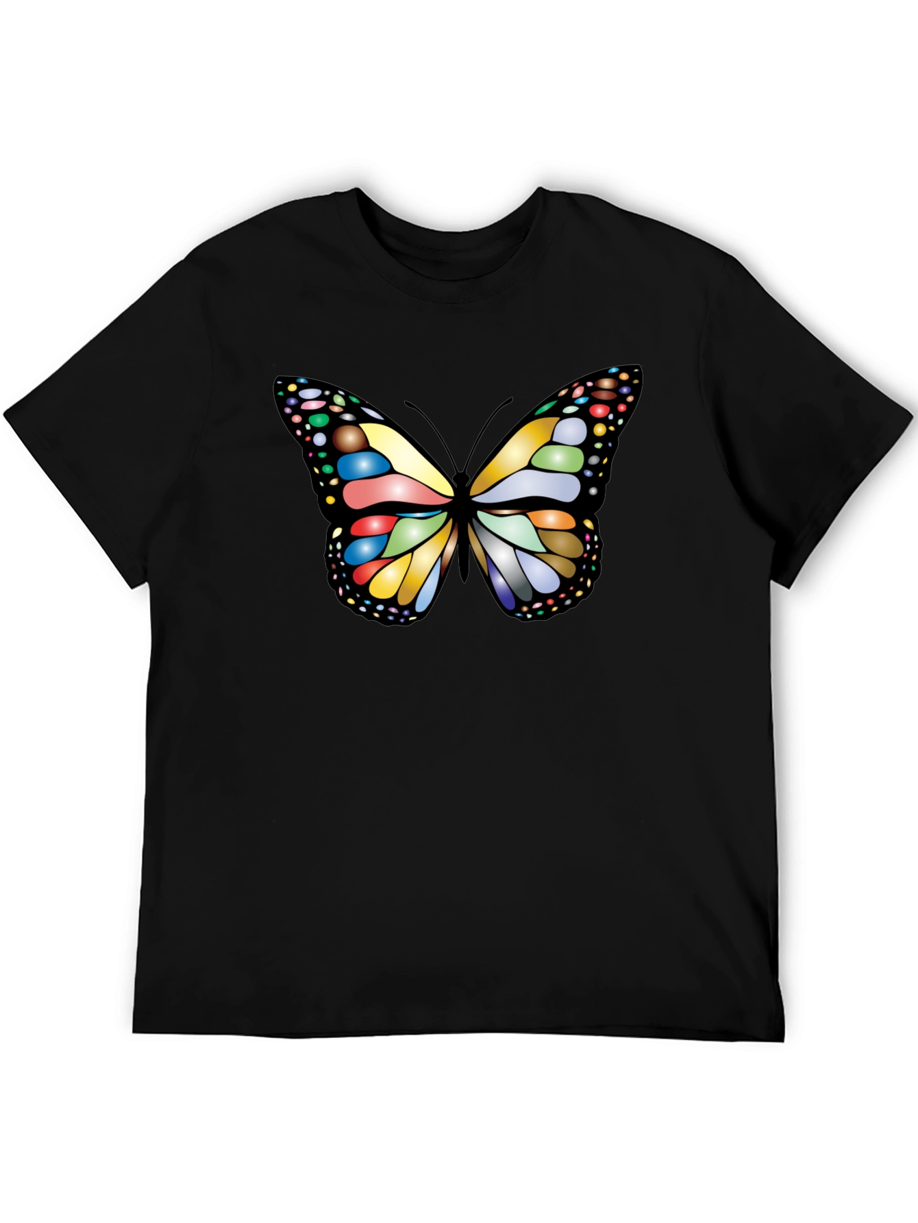 Black Butterfly Graphic Tee - Black Cotton T-Shirt view 5