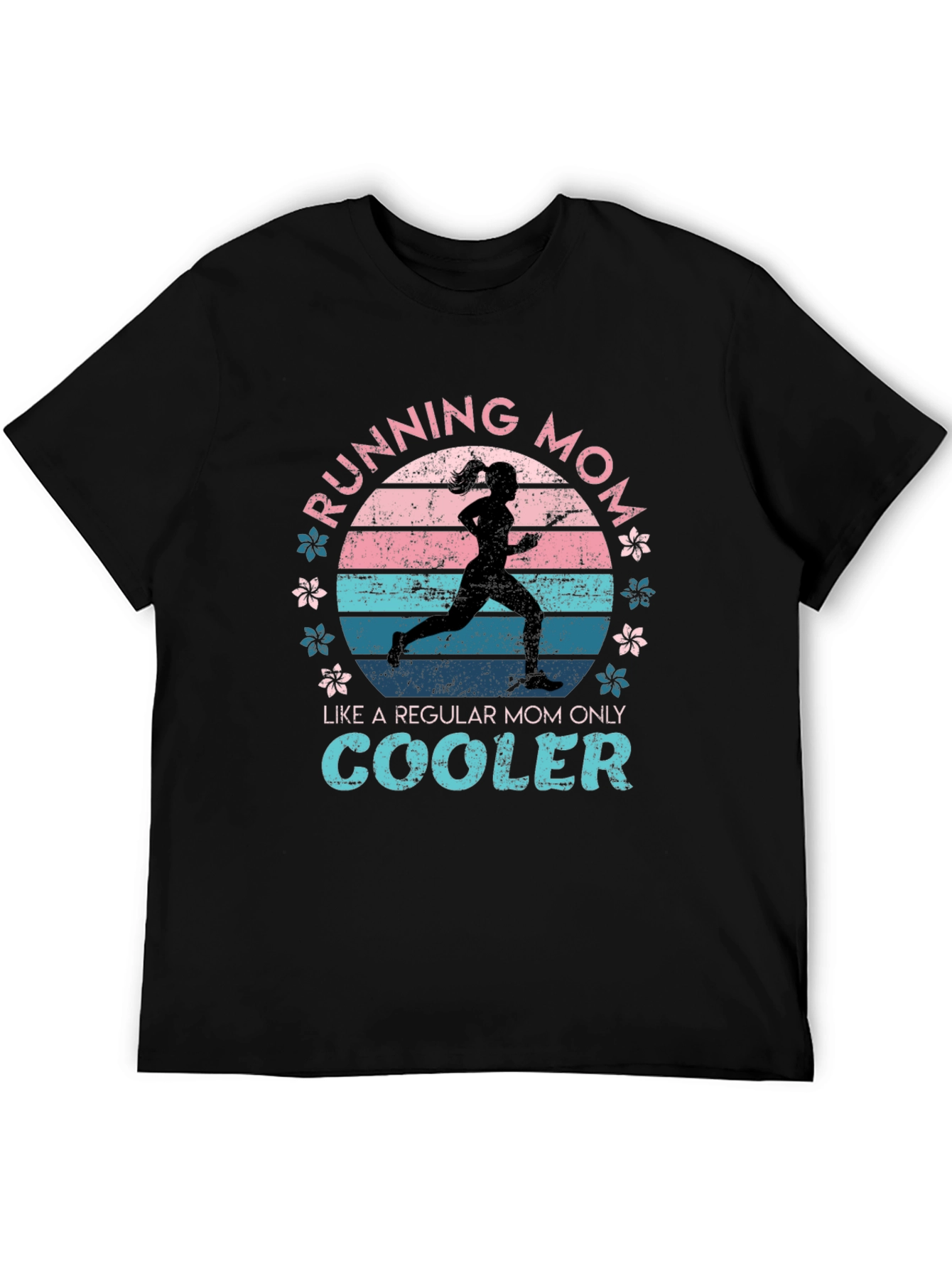 Black Running Mom T-Shirt - Like a Regular Mom Only Cooler view 5