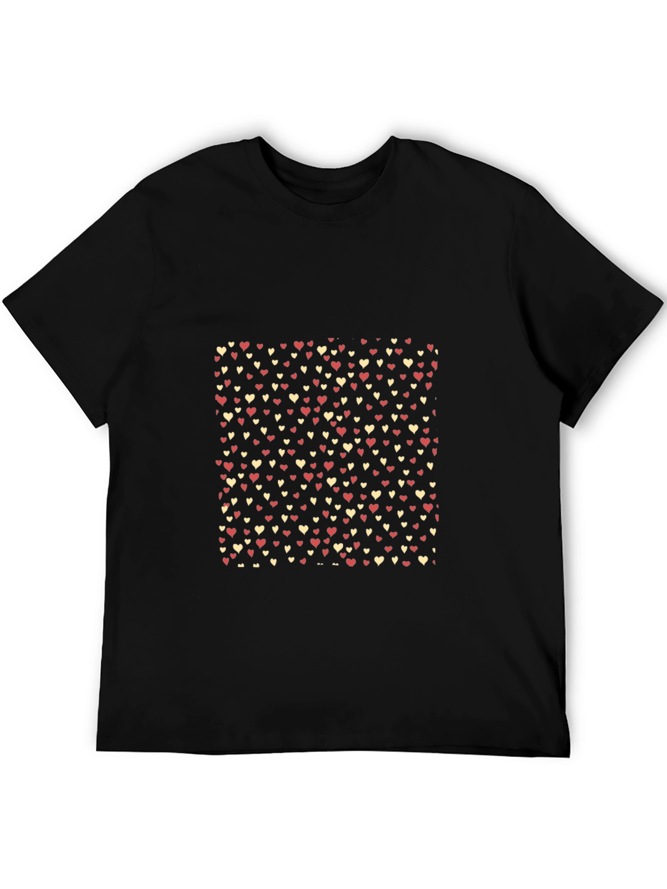 Black Heart Pattern Black T-Shirt - Casual Style view 5