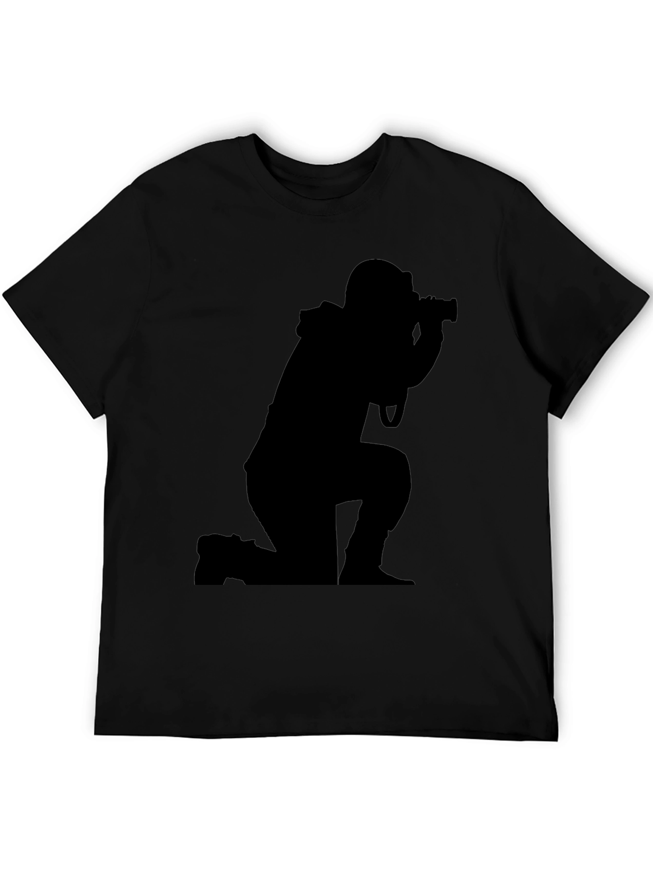 Black Photographer Silhouette Black T-Shirt view 5