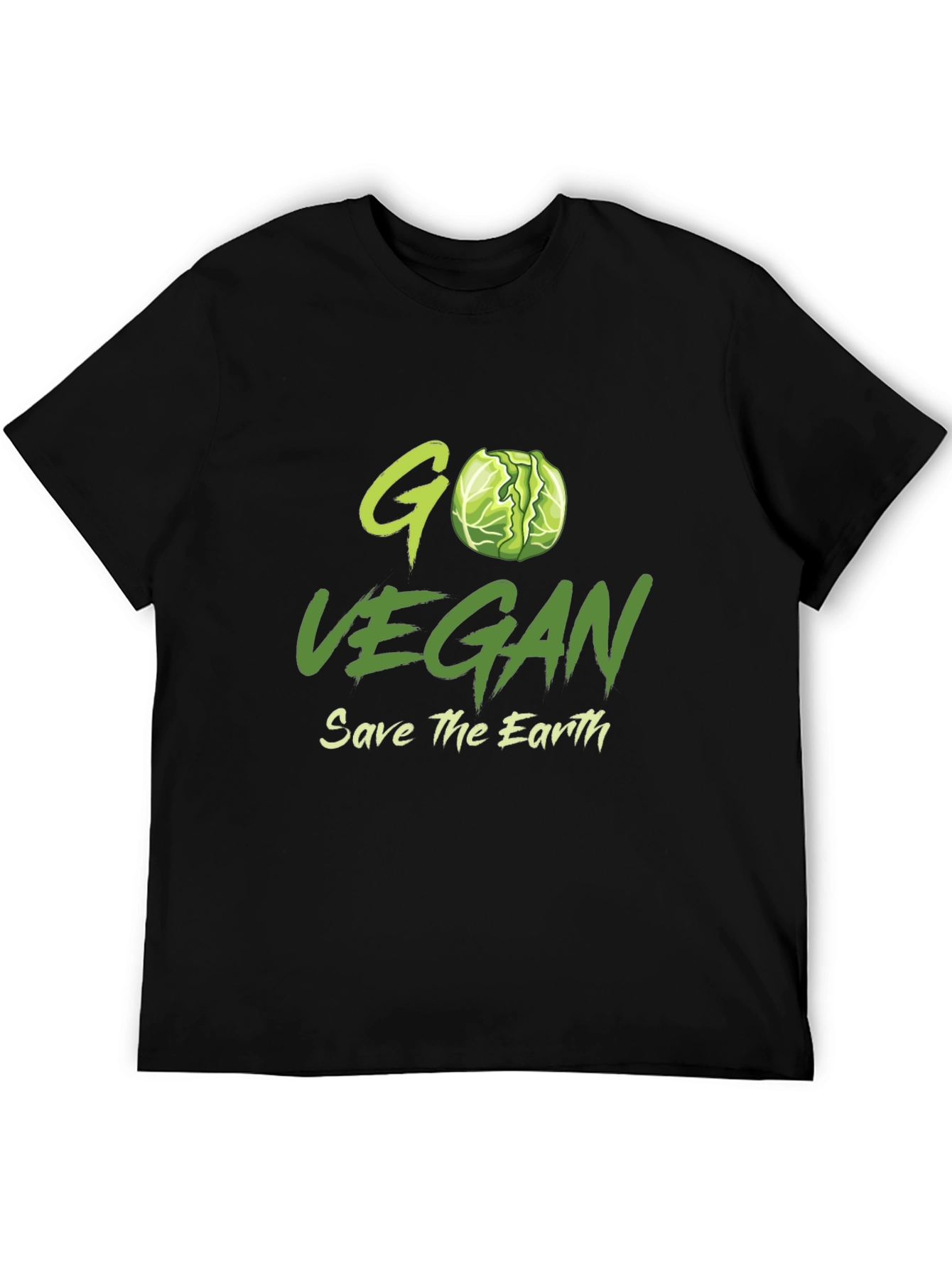 Black Go Vegan T-Shirt - Save the Earth Tee view 5