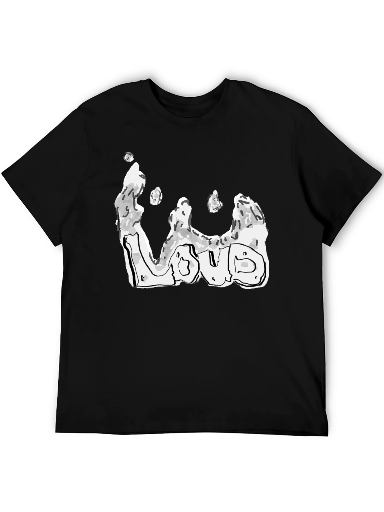 Black Men's Black "Loud" Graphic Tee view 5