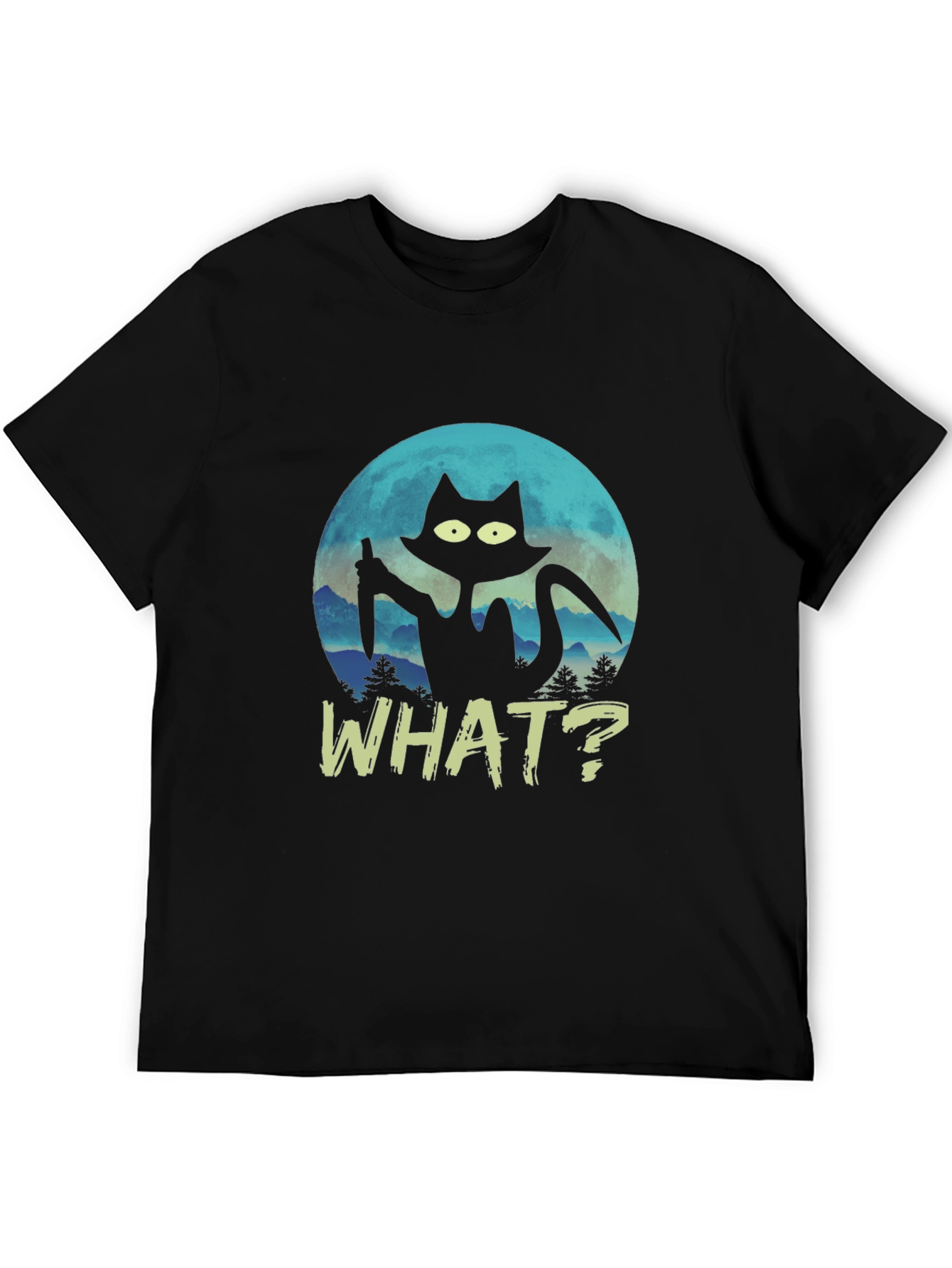 Black Black Cat Knife T-Shirt - What? view 5
