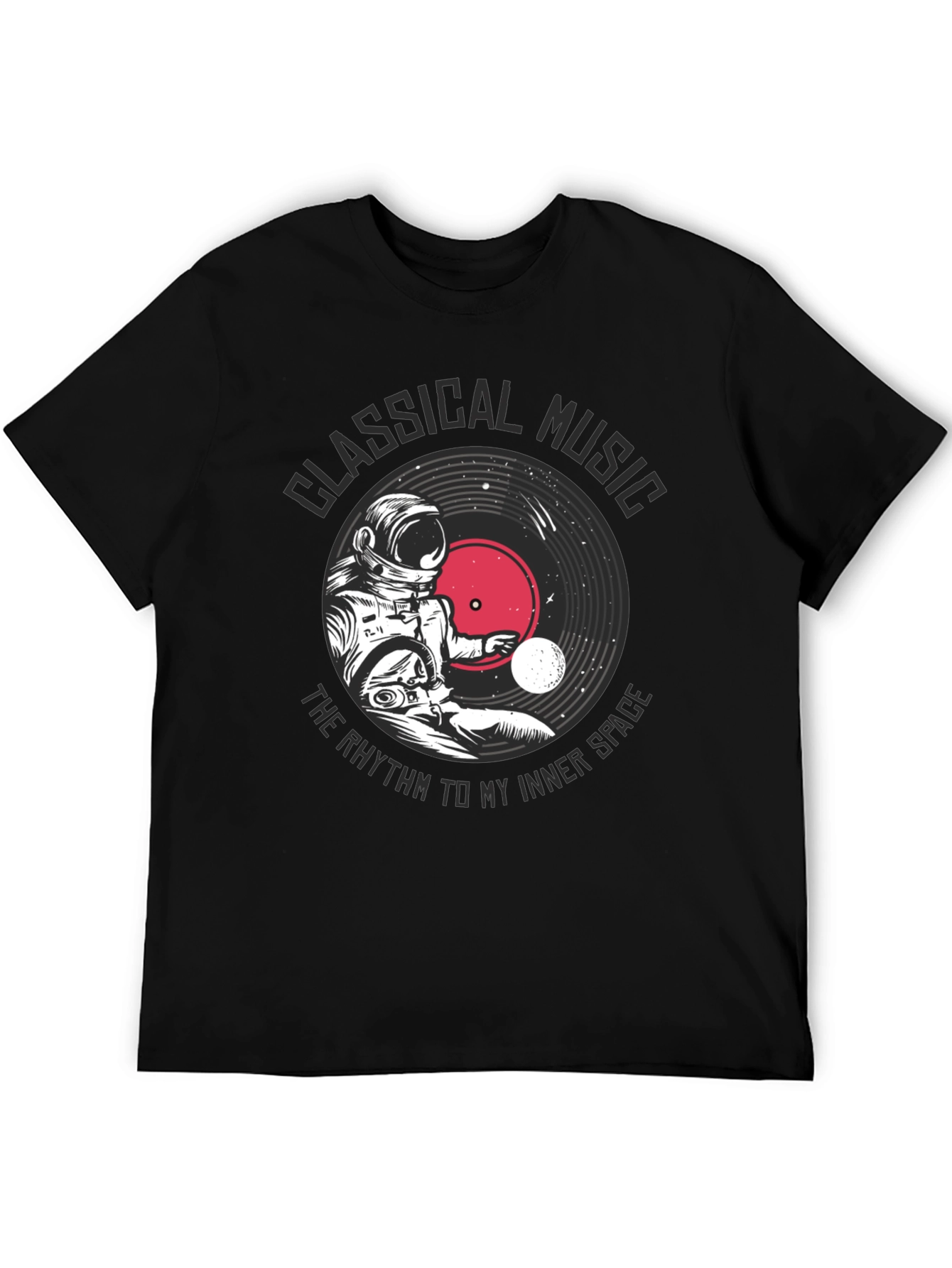 Black Classical Music Inner Space Graphic Tee view 5