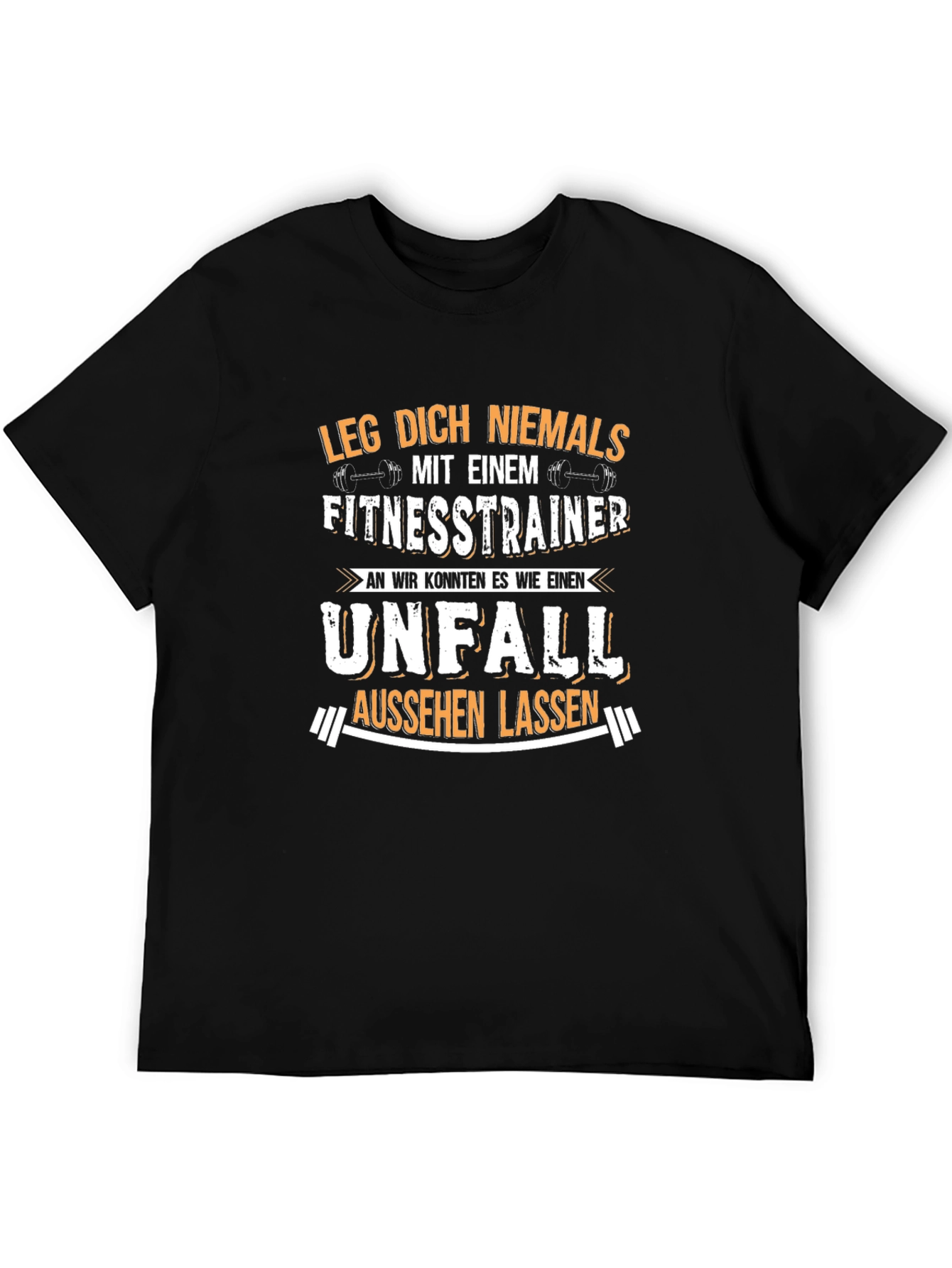 Black Fitness Trainer Novelty Graphic T-Shirt view 5
