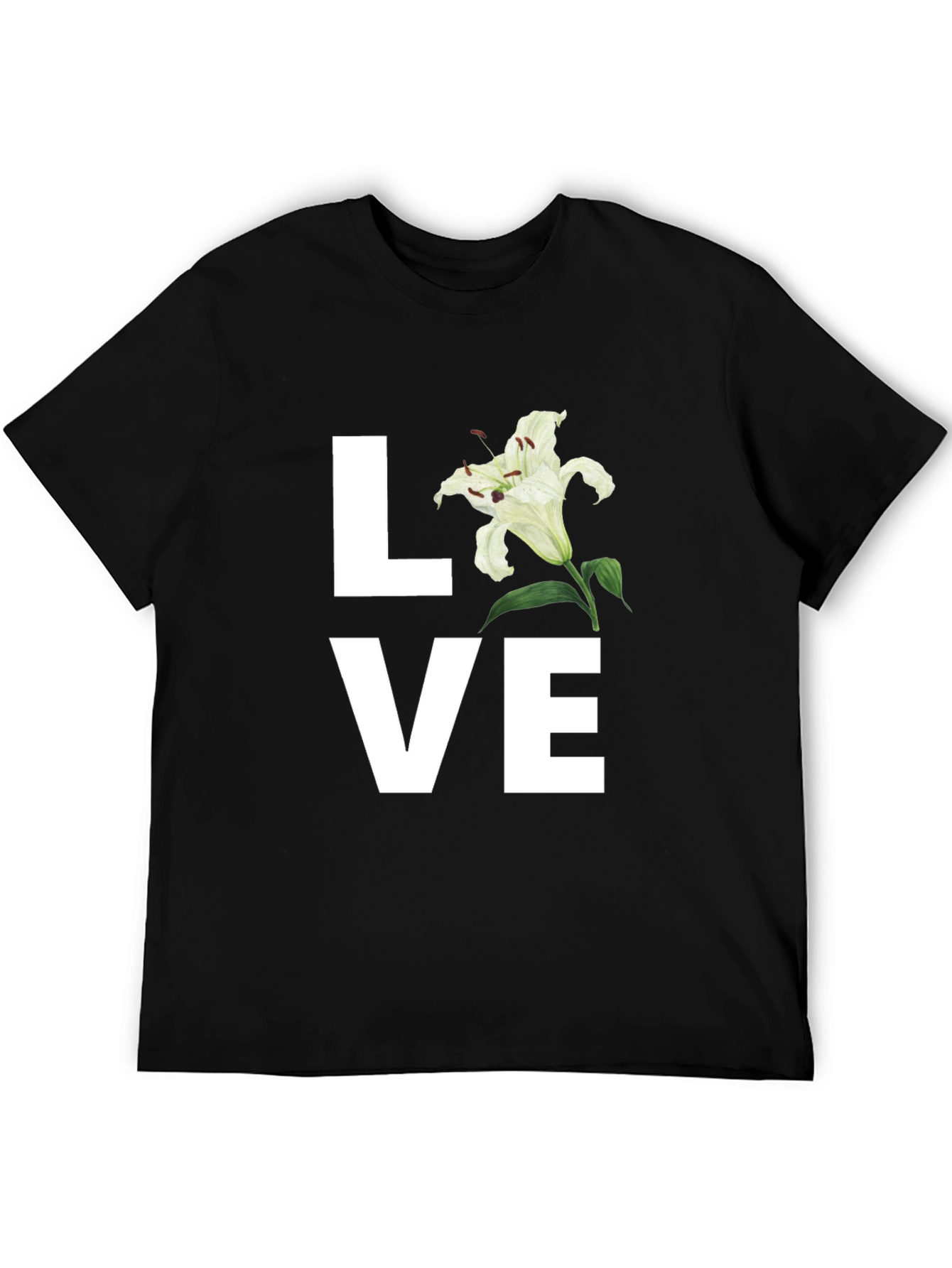 Black Floral LOVE Graphic T-Shirt - Stylish Unisex Tee view 5