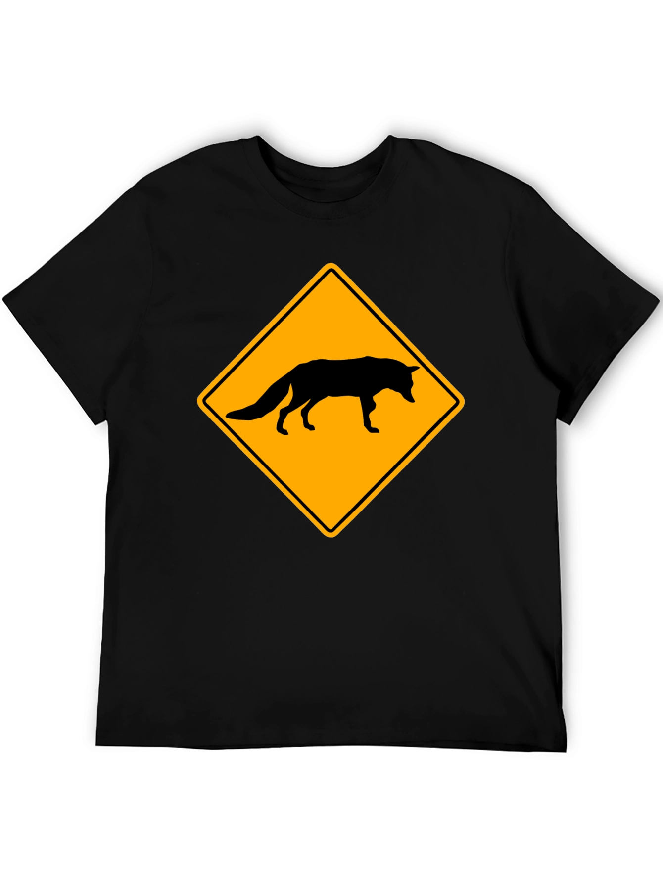 Black Fox Crossing T-Shirt - Black Crew Neck Tee view 5