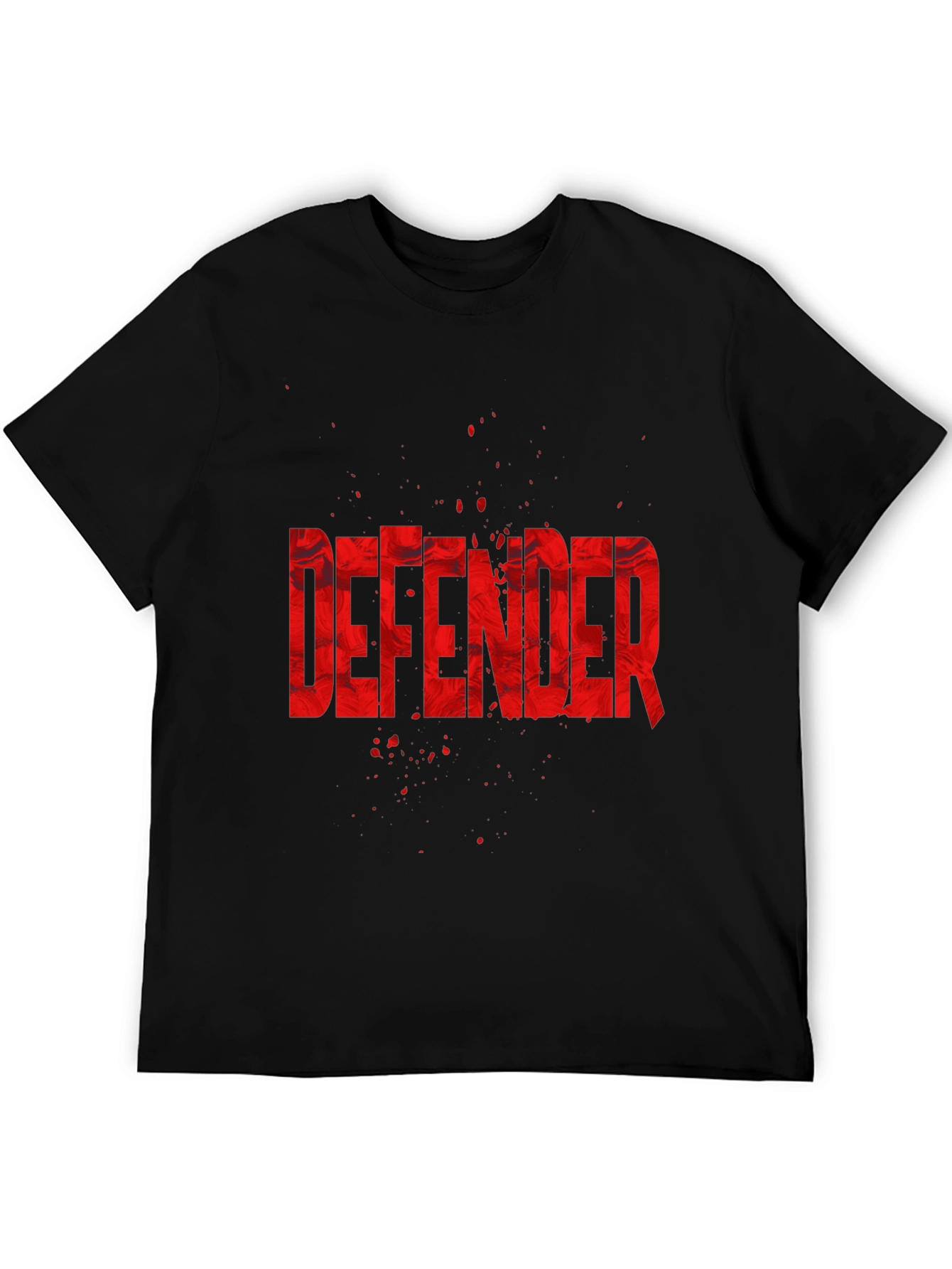 Black Defender Graphic Tee - Black Cotton Blend view 5