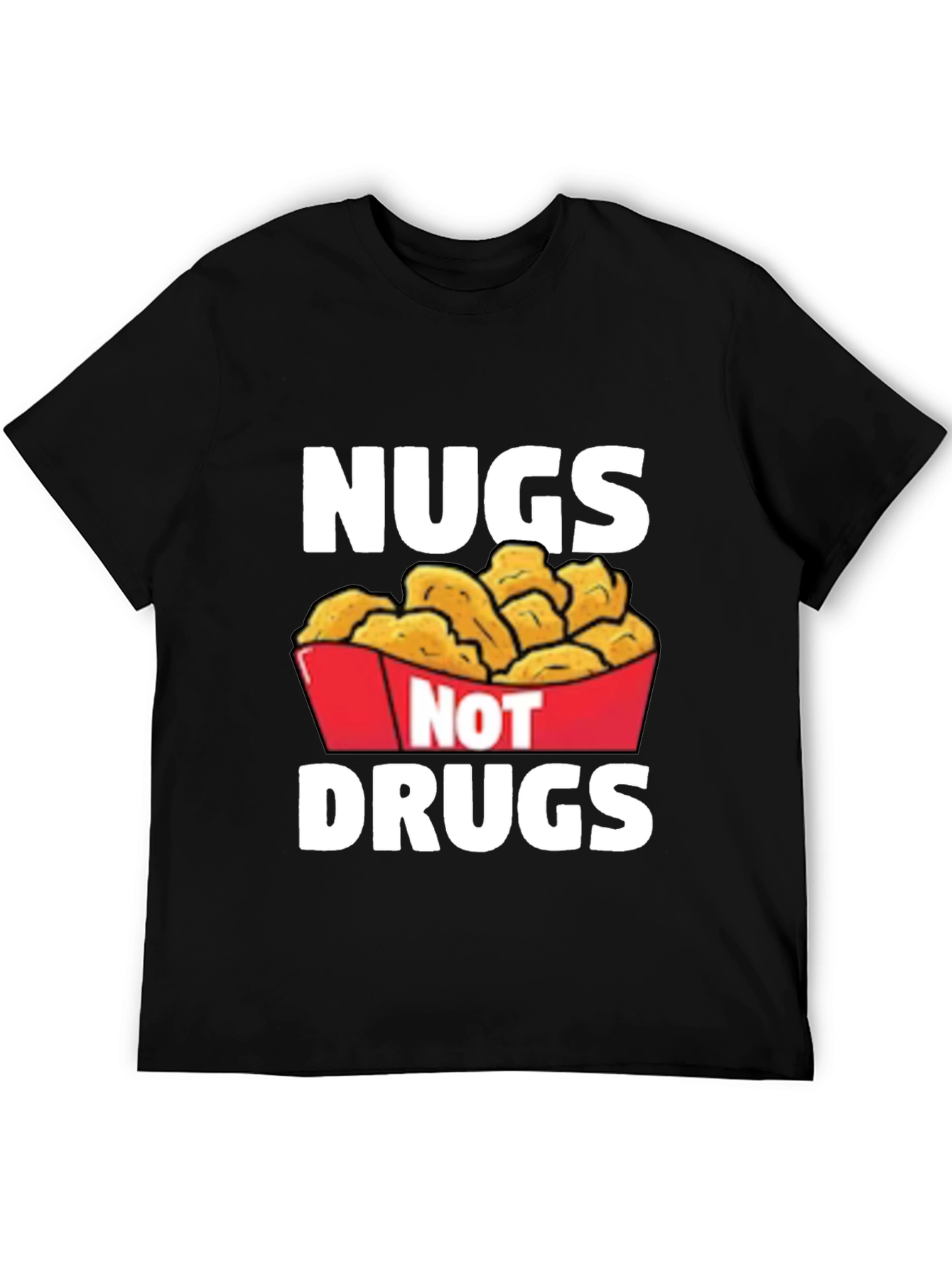 Black Nugs Not Drugs Graphic T-Shirt - Funny Foodie Tee view 5