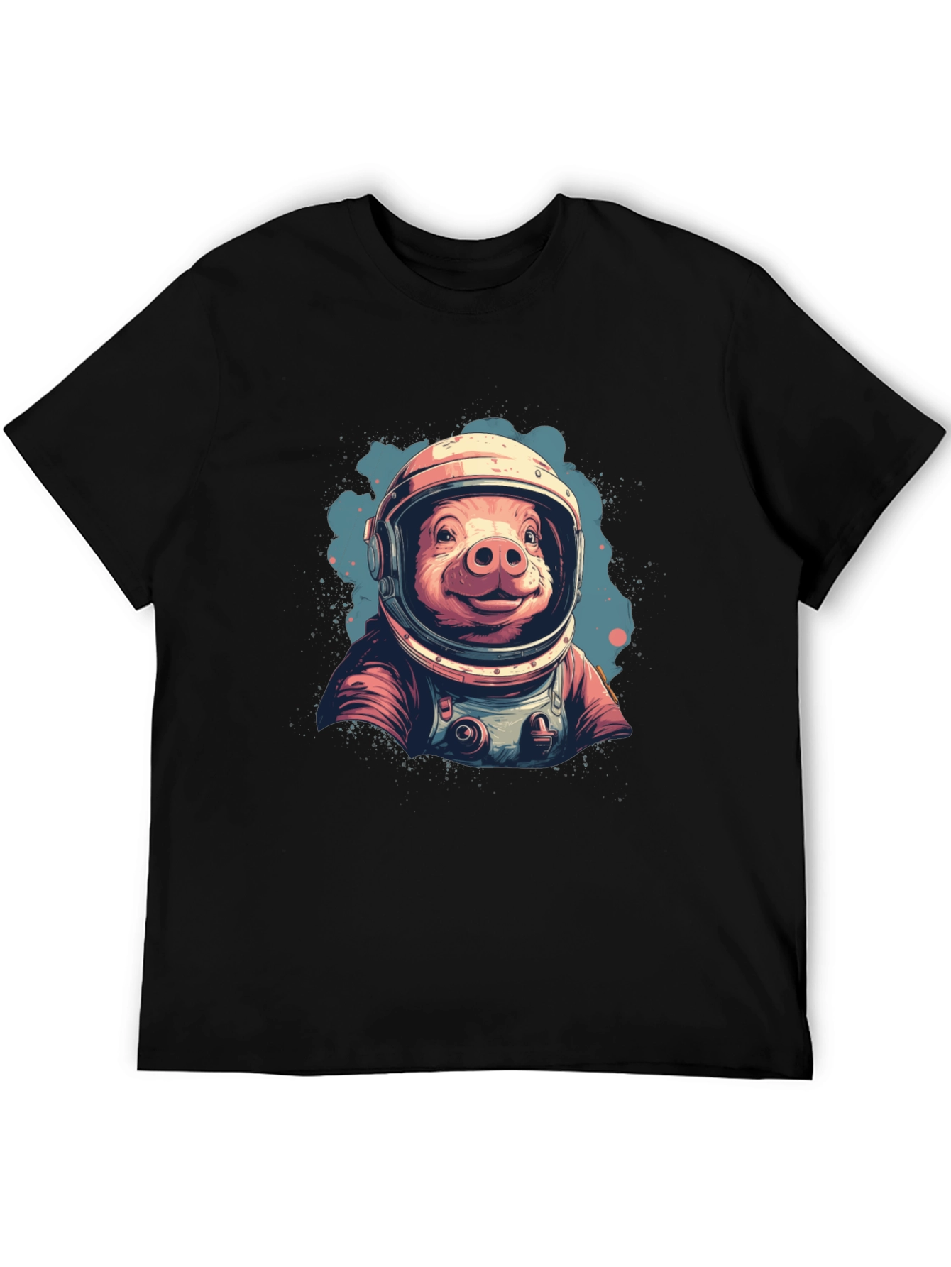 Black Astronaut Pig T-Shirt - Space Hog Tee view 5