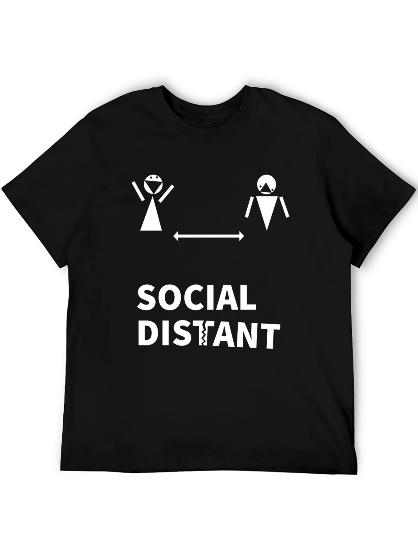 Black Social Distant T-Shirt - Stay Safe & Stylish! view 5