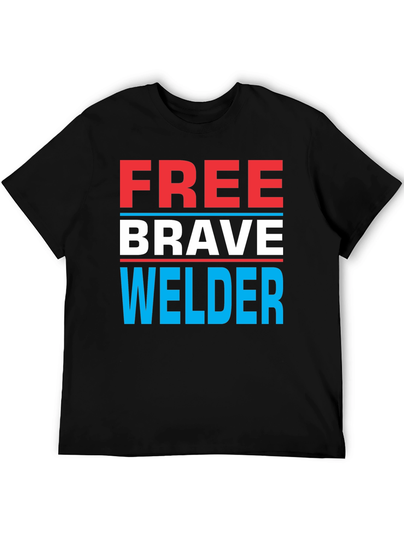 Black Free Brave Welder Graphic Tee - Black view 5