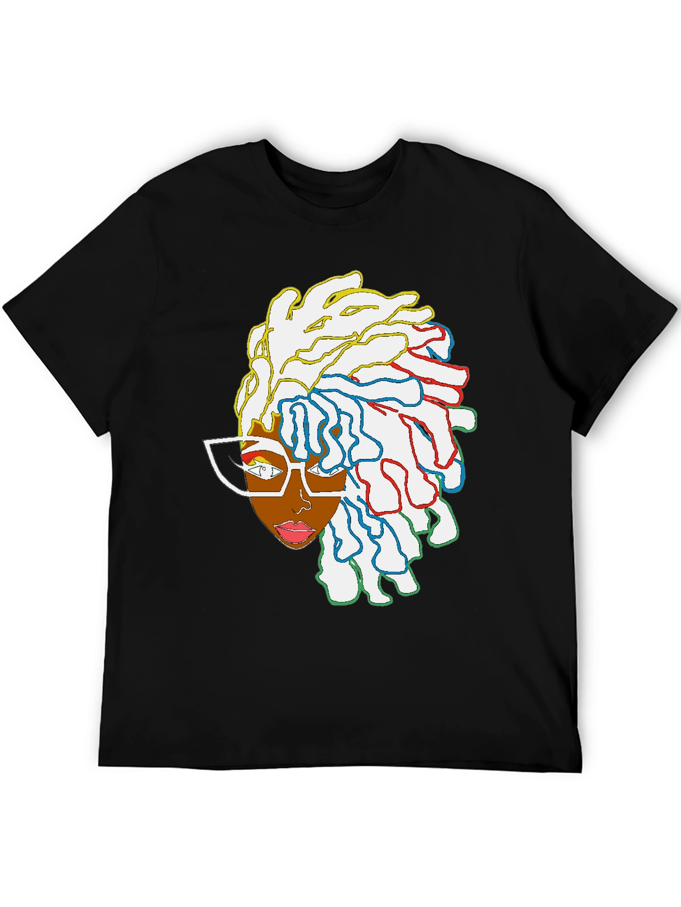 Black Cool Graphic Tee - Abstract Afro Art view 5