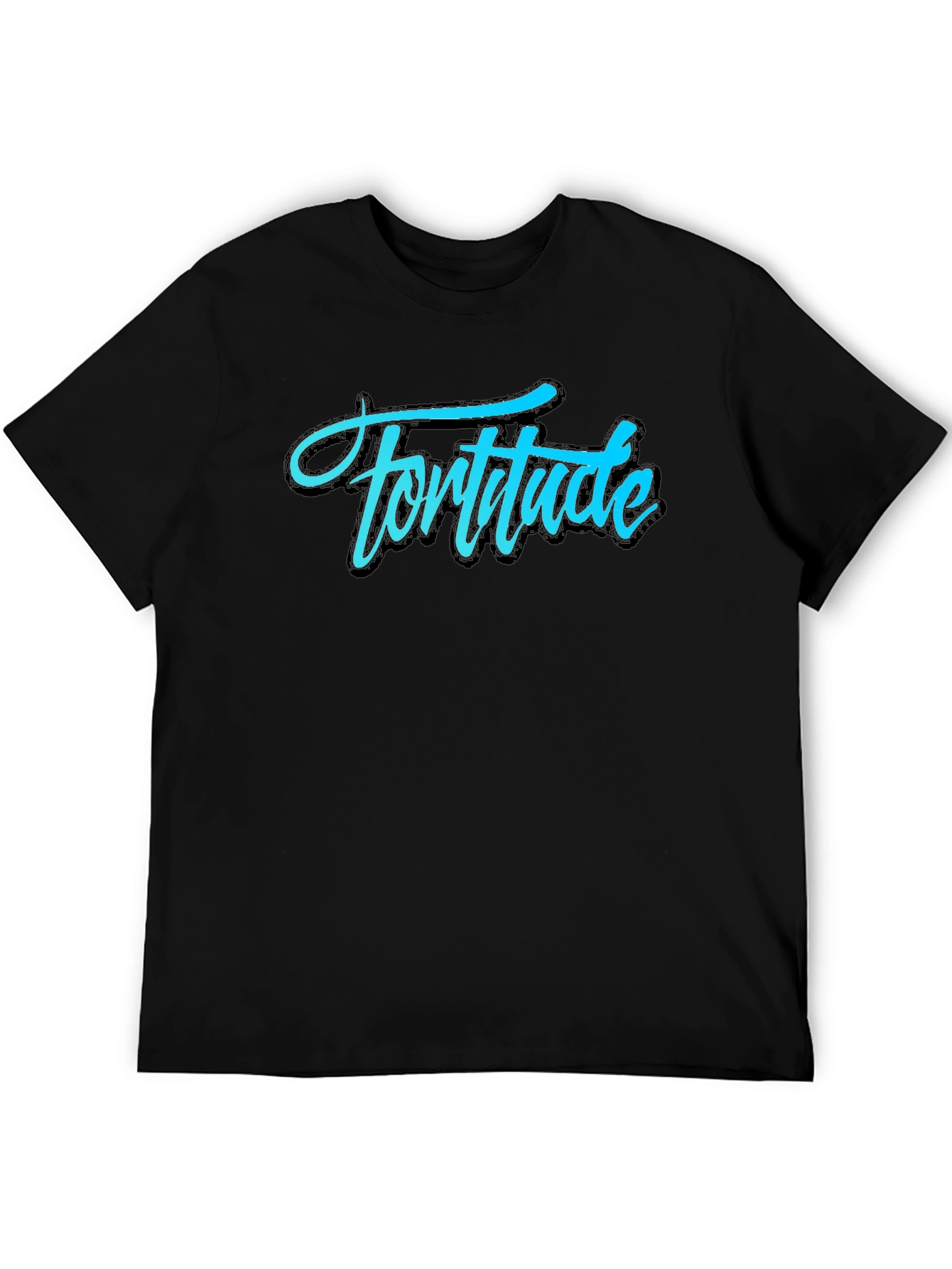 Black Fortitude Graphic Tee - Black Cotton T-Shirt view 5