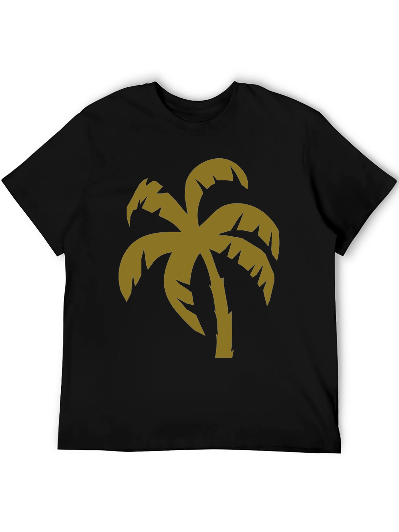 Black Tropical Palm Tree Graphic Black T-Shirt view 5