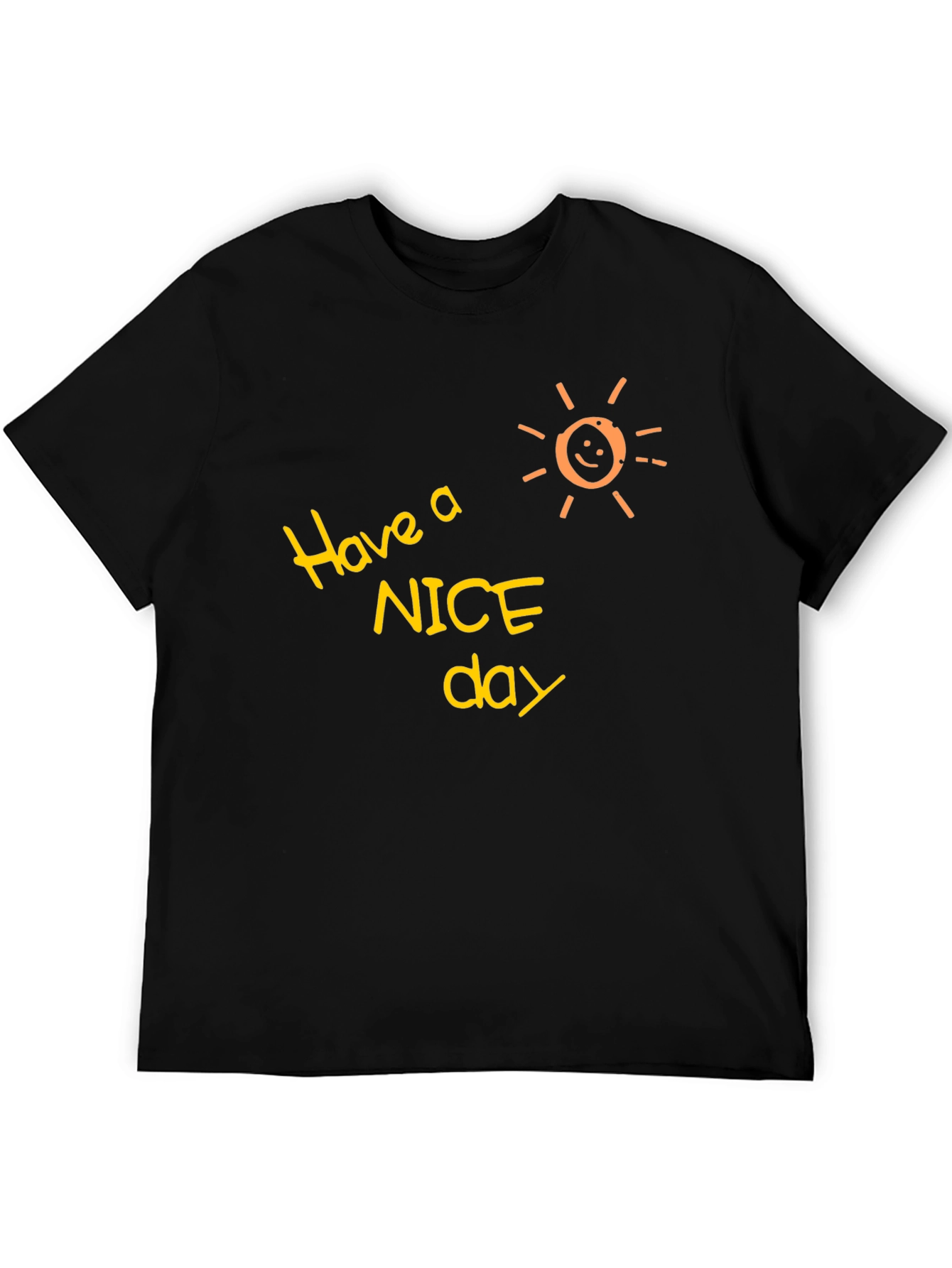 Black Have a Nice Day Black T-Shirt view 5