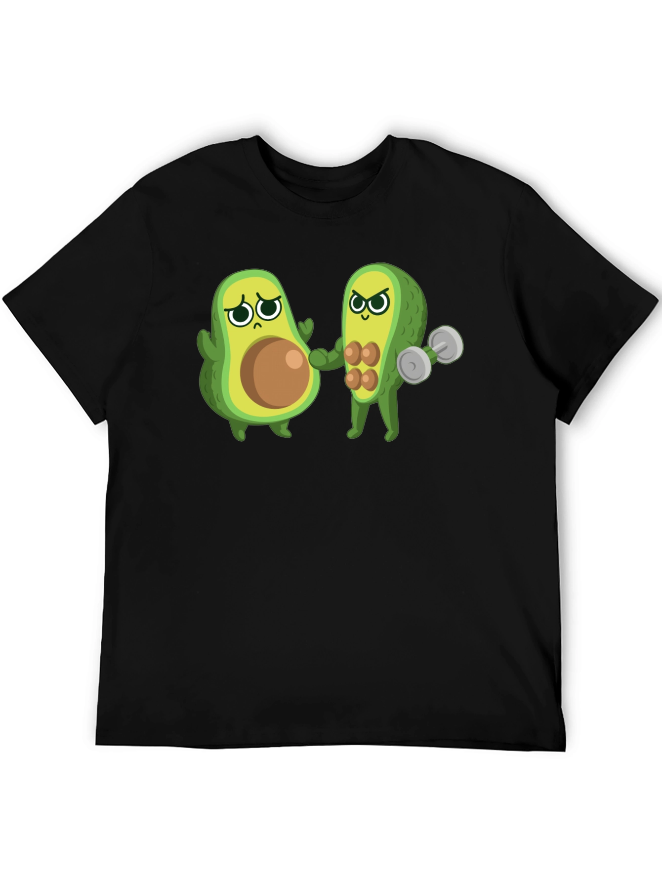 Black Funny Avocado Gym T-Shirt - Black view 5