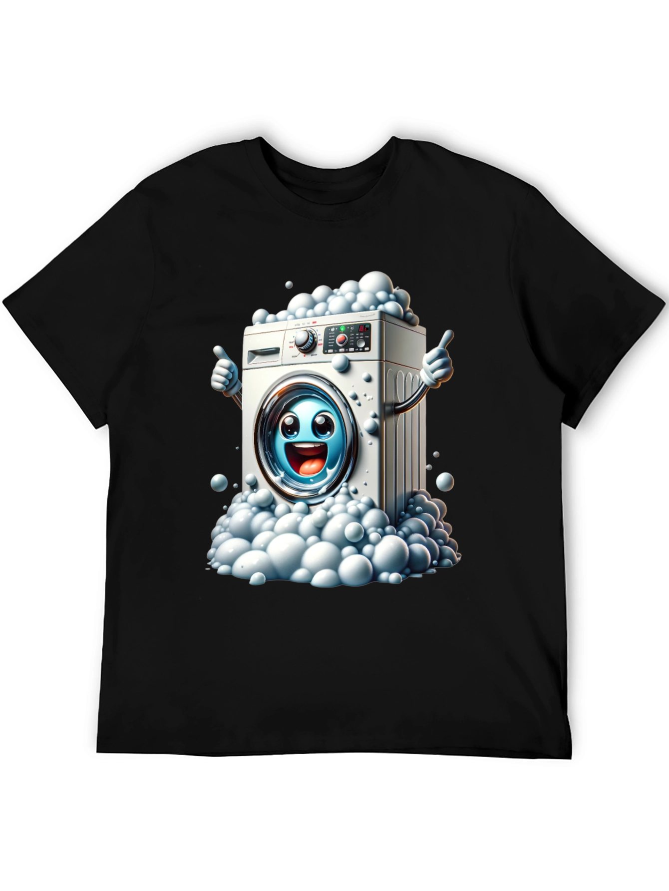 Black Funny Washing Machine Graphic Tee view 5