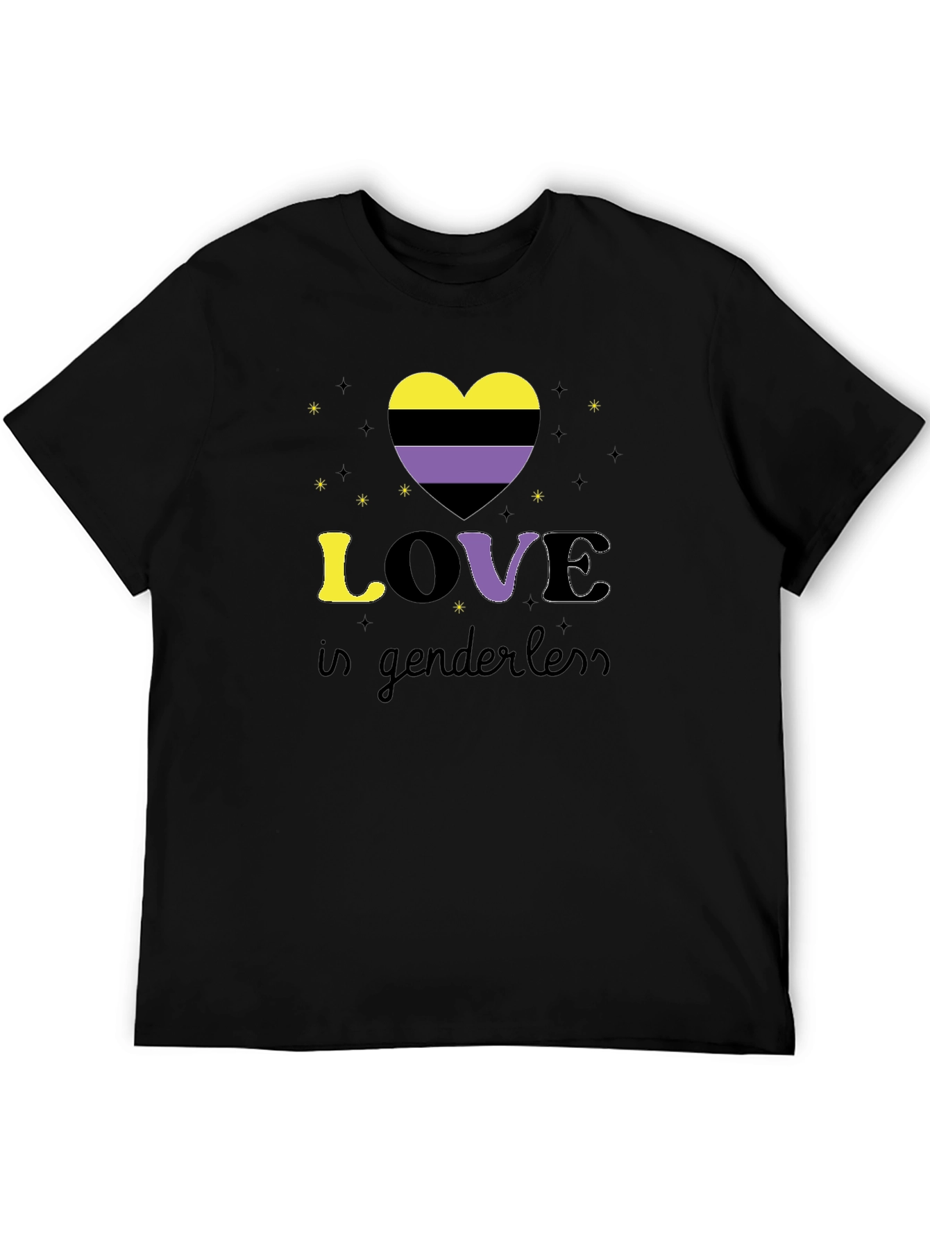 Non-Binary Pride Love is Genderless Graphic T-Shirt - 5
