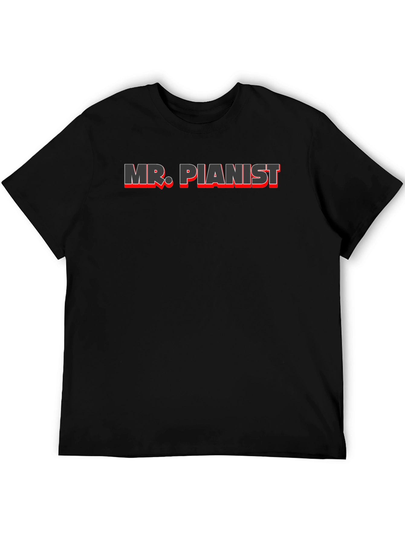 Black Mr. Pianist Graphic T-Shirt - Music Lover Tee view 5
