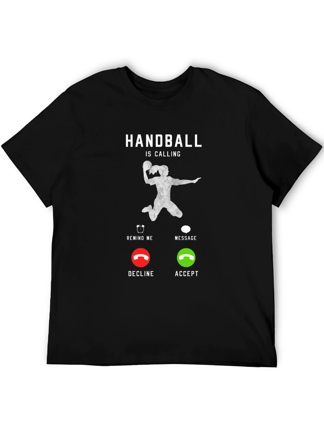 Black Handball is Calling T-Shirt - Funny Sport Design view 5