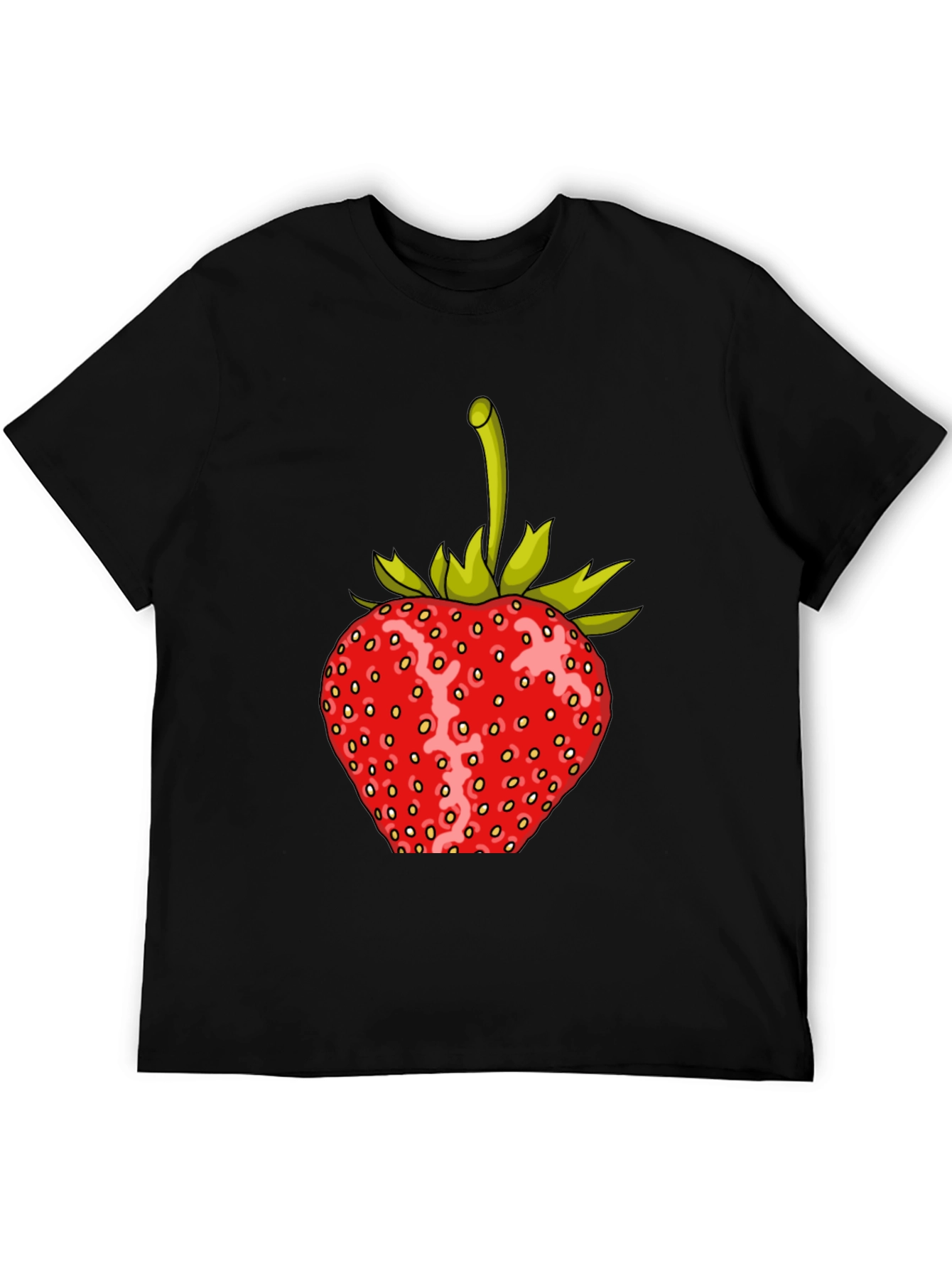 Black Strawberry Graphic Print T-Shirt view 5