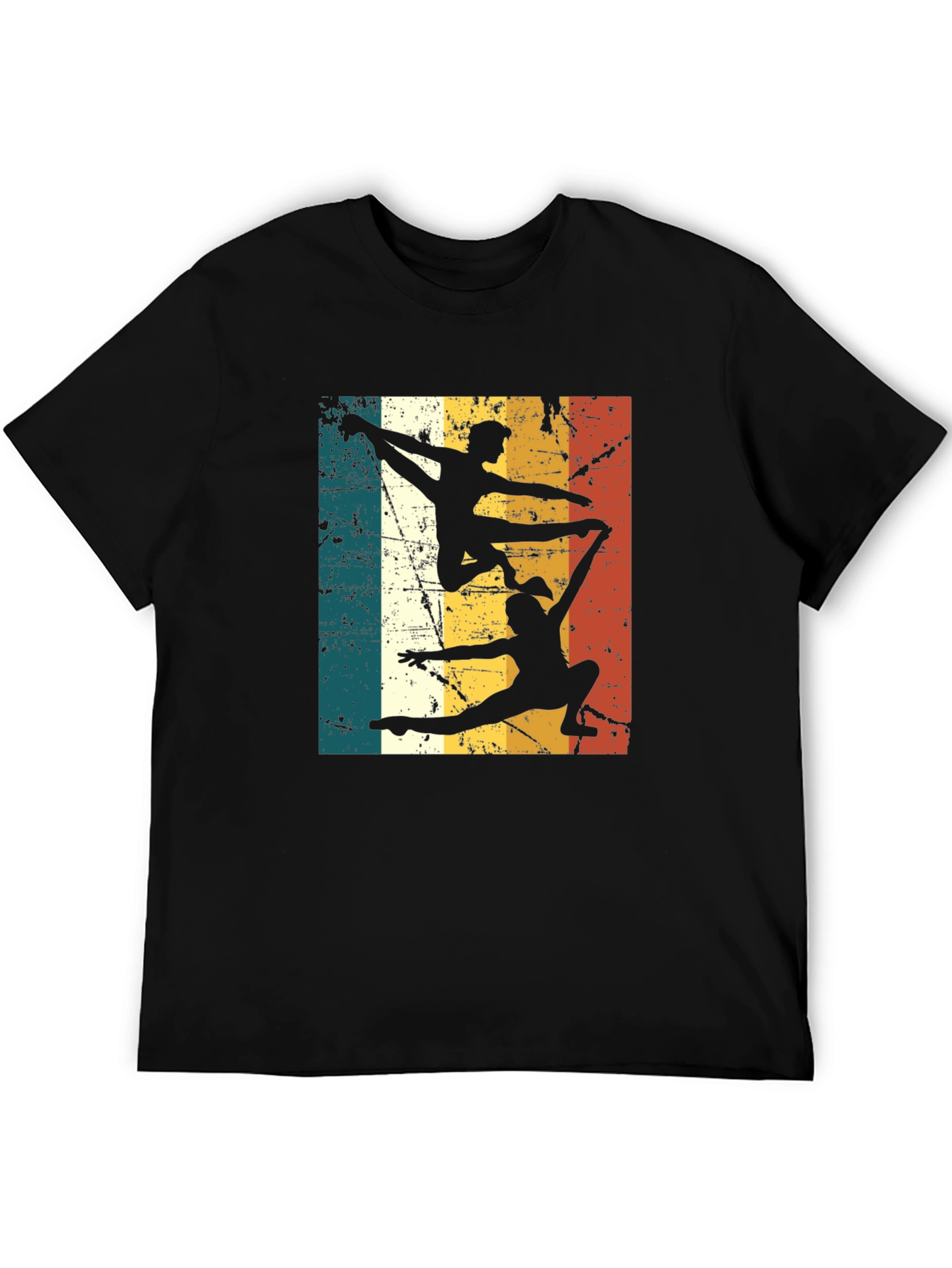 Black Retro Gymnastics Silhouette T-Shirt view 5