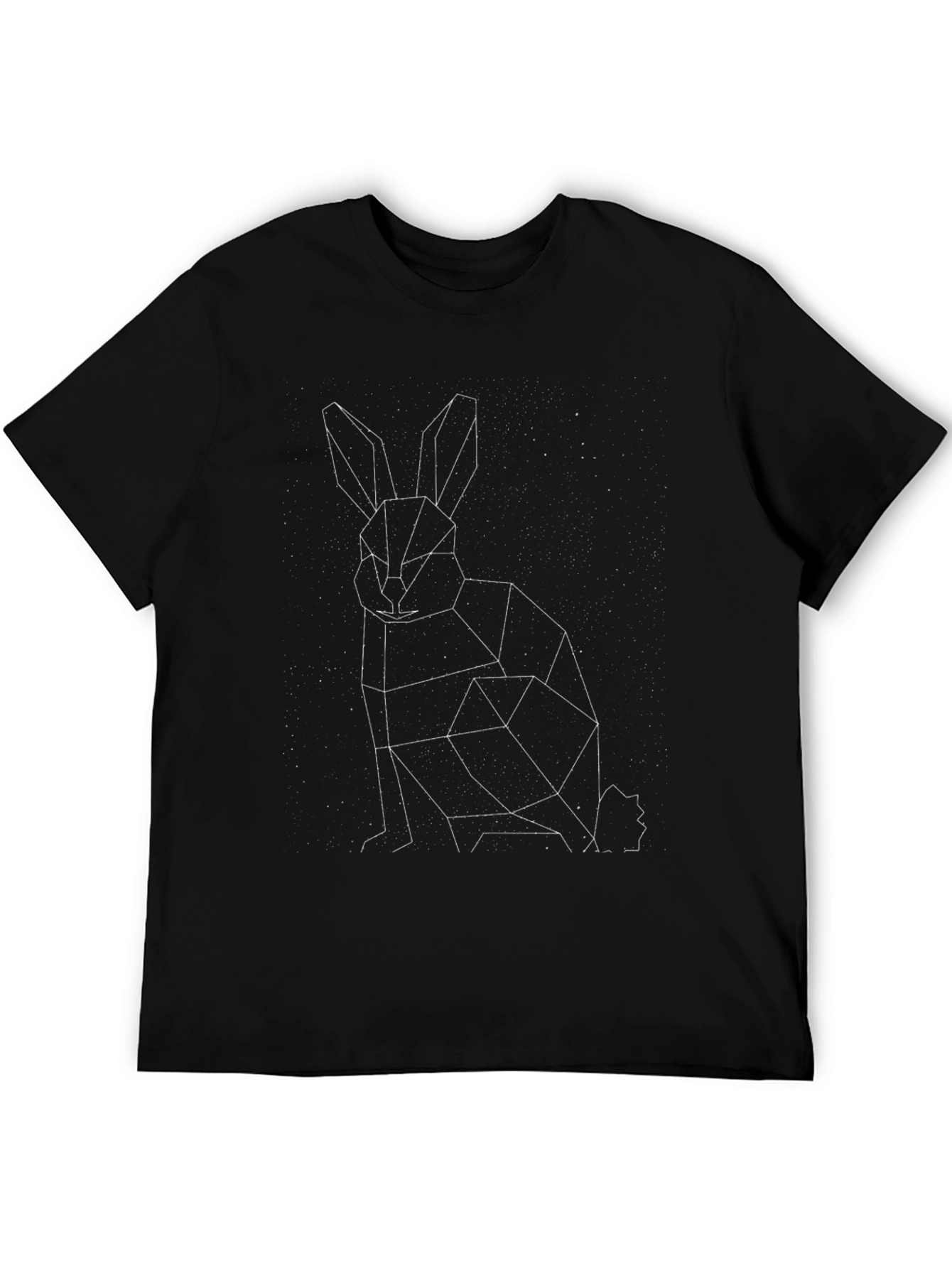 Black Geometric Rabbit T-Shirt - Minimalist Design view 5