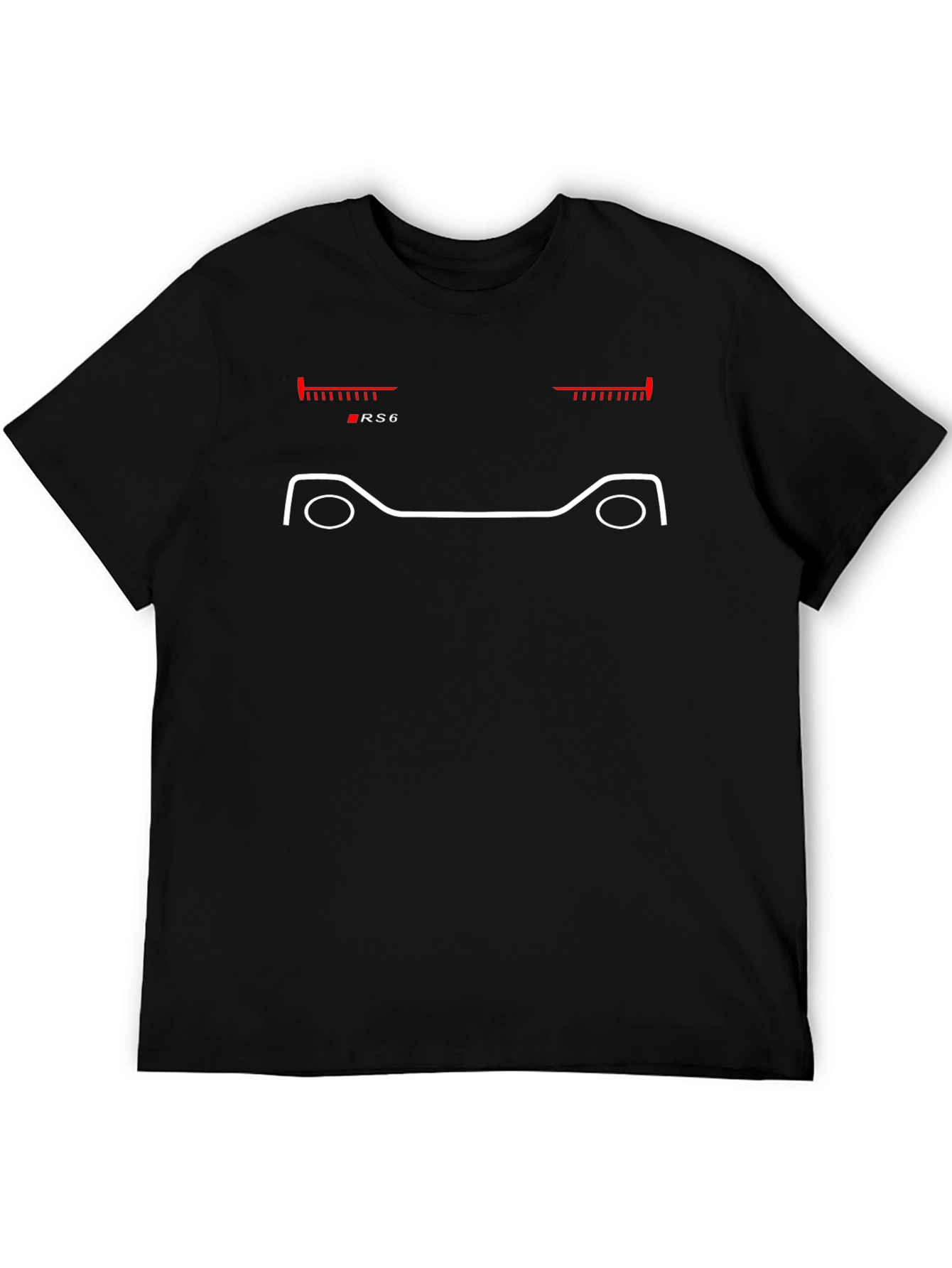Black RS6 Car Silhouette T-Shirt - Black view 5