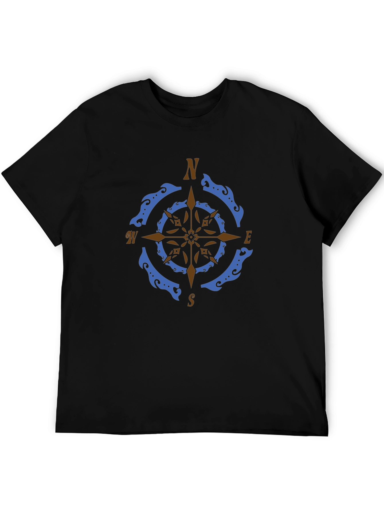Nautical Compass Rose Graphic Tee - Black - 5