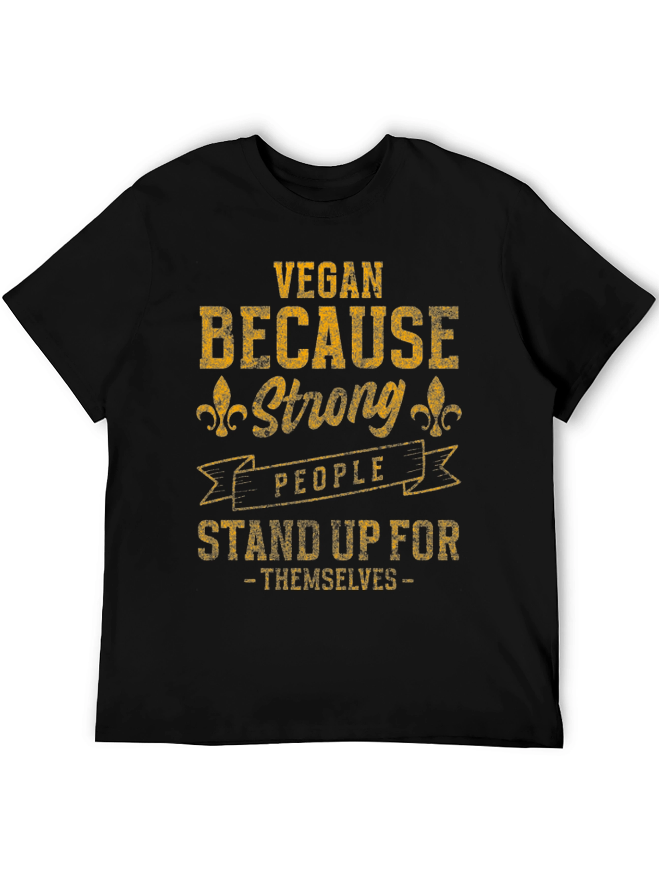Black Vegan Strong People T-Shirt view 5
