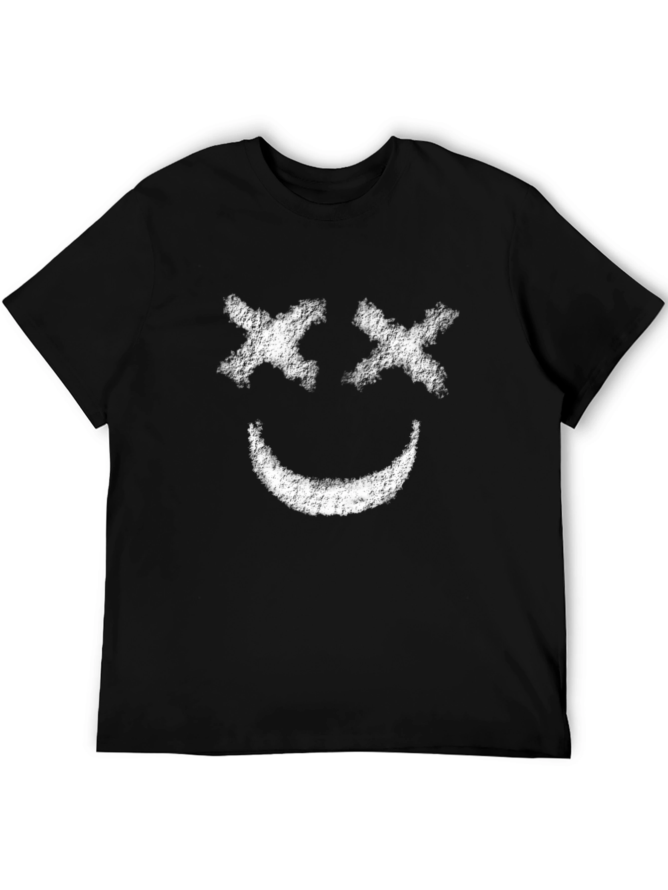 Black Smiley Face Graphic Tee - Black Cotton Blend view 5
