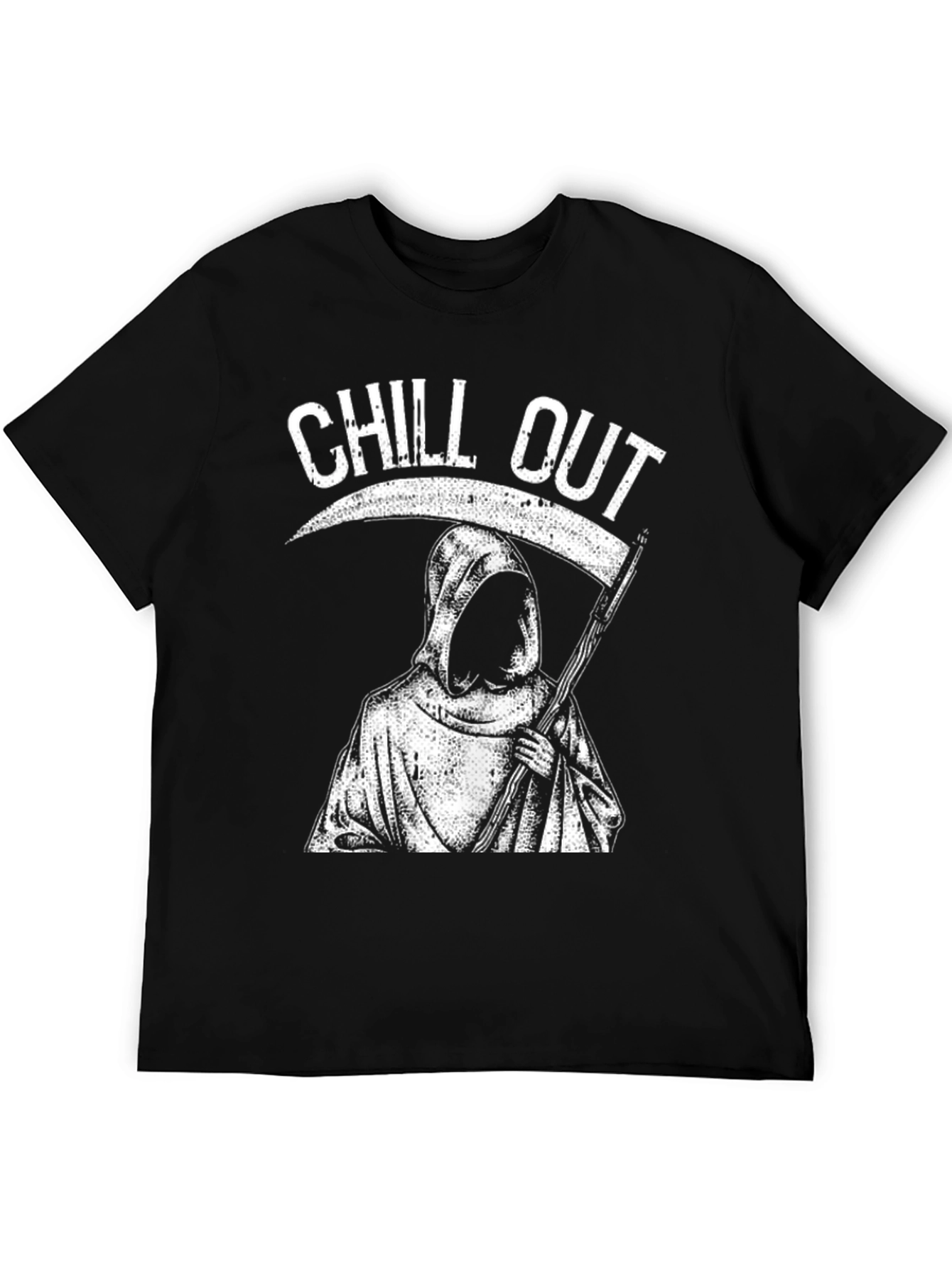 Black Chill Out Grim Reaper T-Shirt - Black view 5