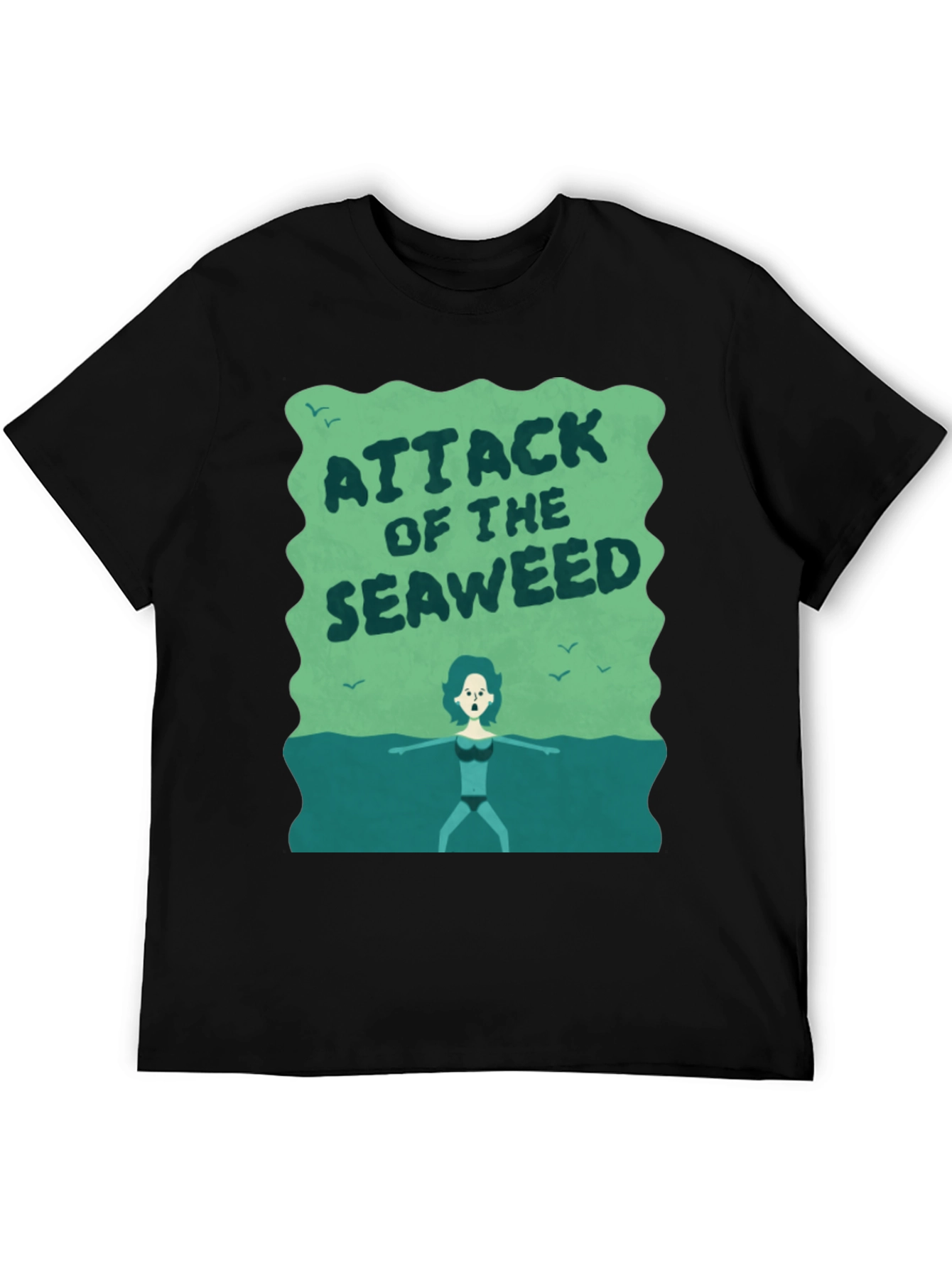 Black Attack of the Seaweed Graphic T-Shirt view 5