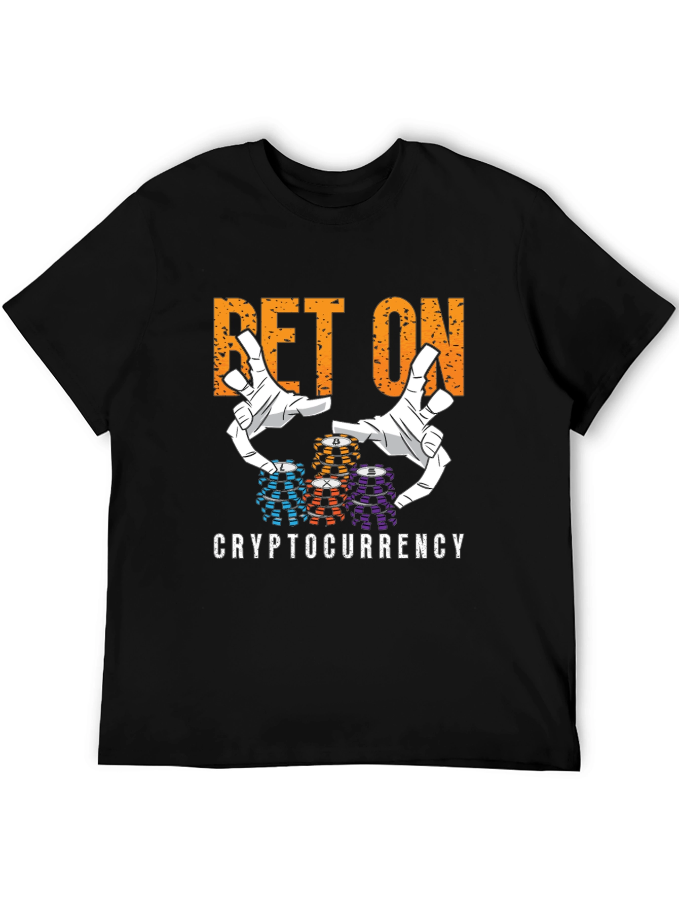Black Bet On Cryptocurrency T-Shirt view 5