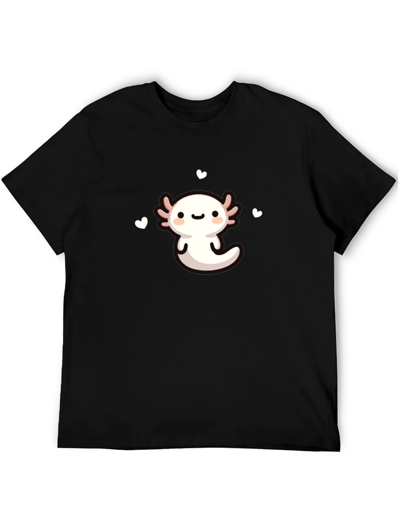 Black Cute Axolotl Graphic Tee - Black view 5