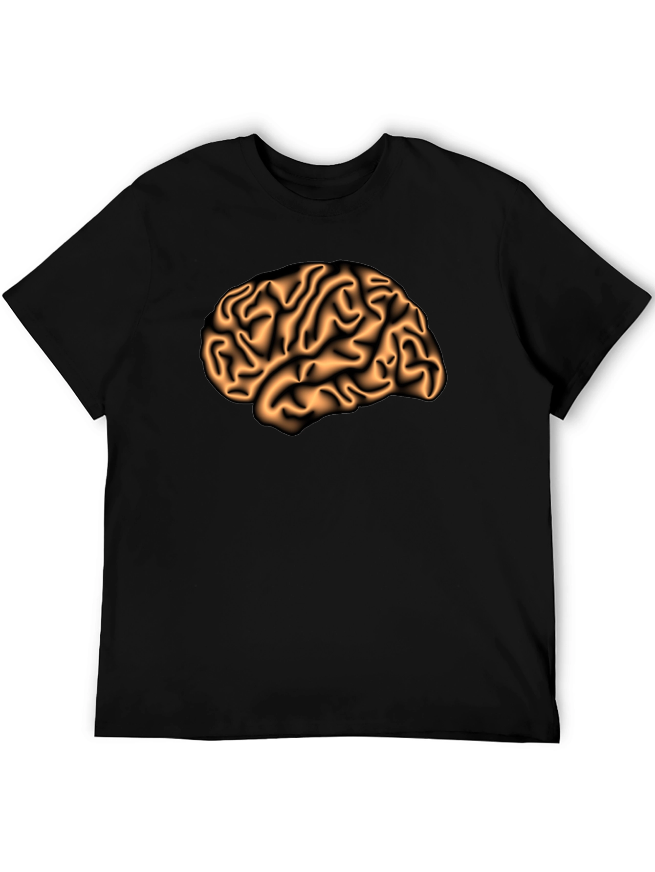 Black Brain Graphic Print Black T-Shirt view 5