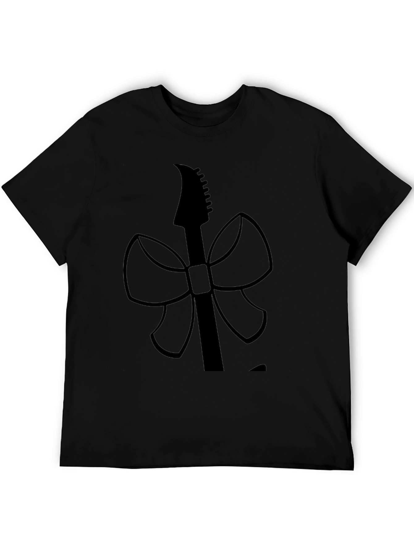 Black Guitar Bow Graphic Tee view 5