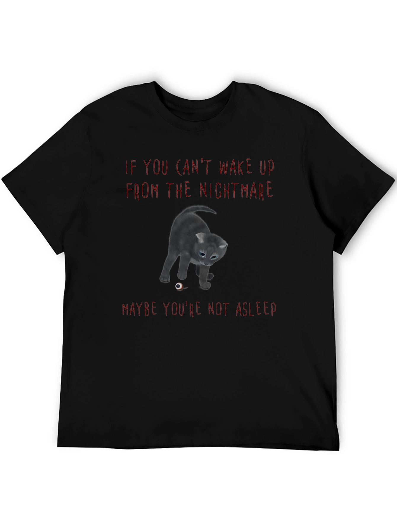 Black Nightmare Cat T-Shirt - Spooky Graphic Tee view 5