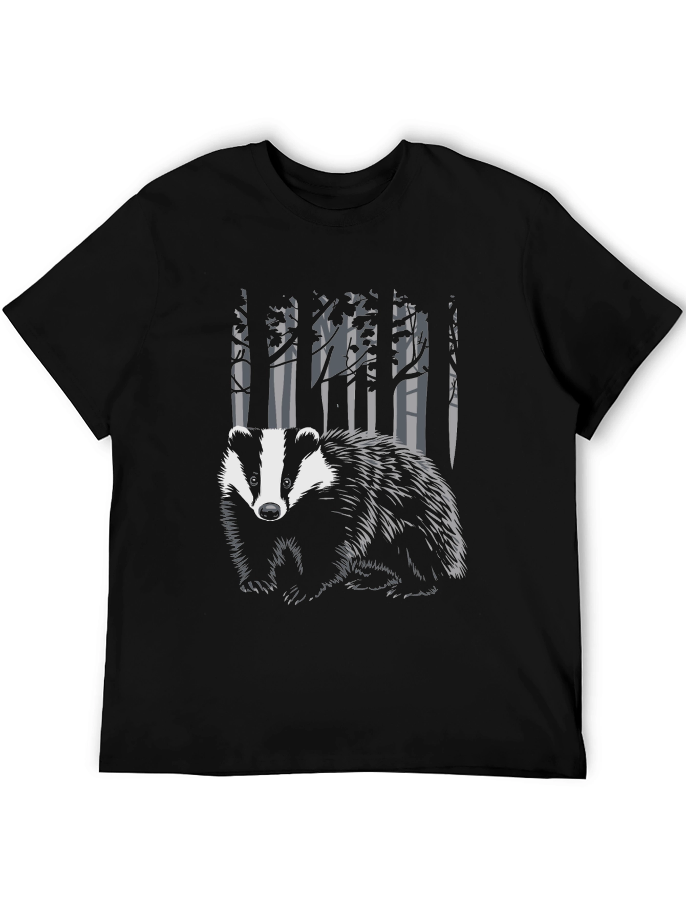 Black Badger in the Woods Graphic Tee - Black view 5