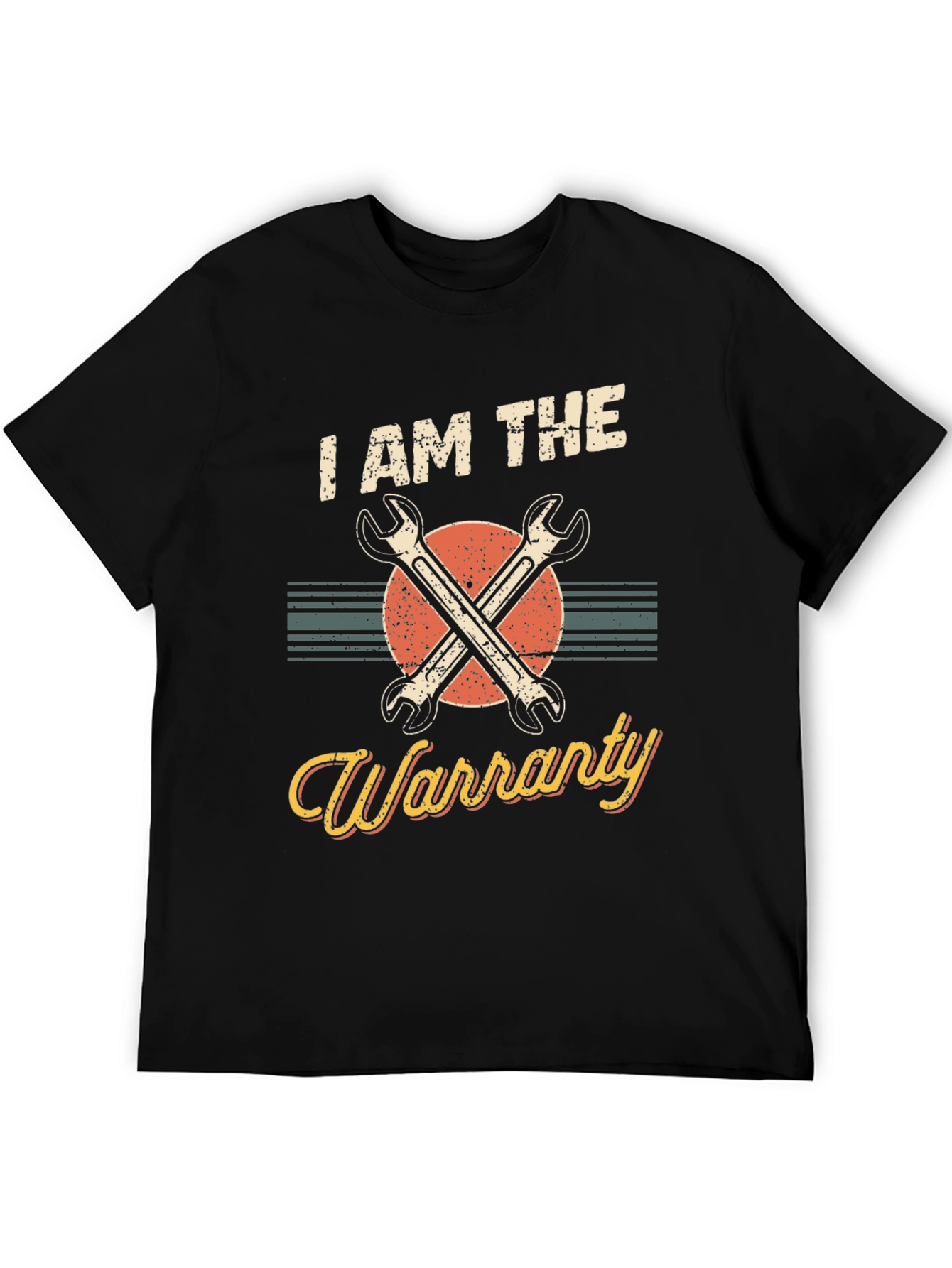 Black I AM THE Warranty Mechanic Graphic T-Shirt view 5