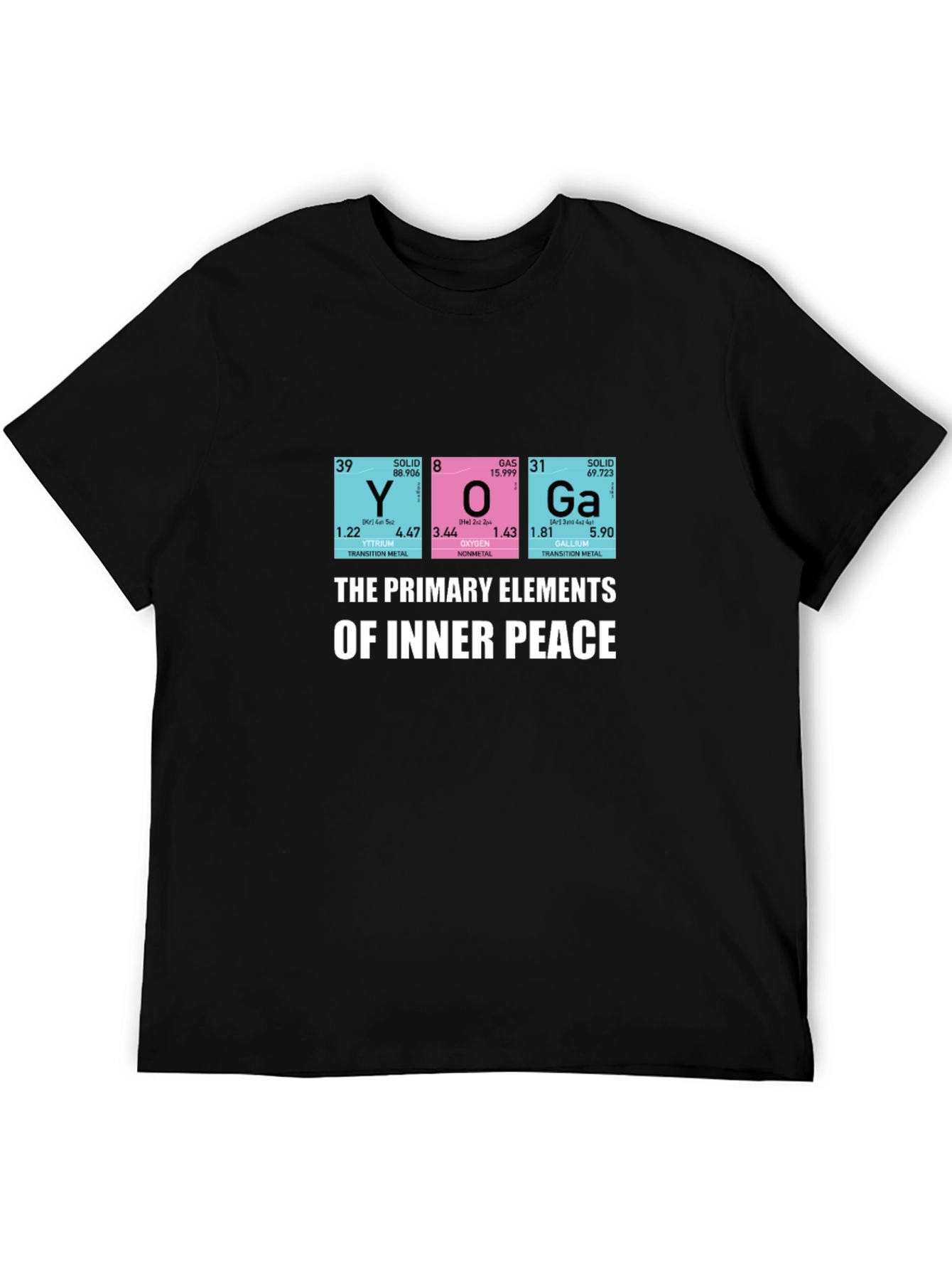 Black Yoga Elements T-Shirt: Inner Peace Design view 5