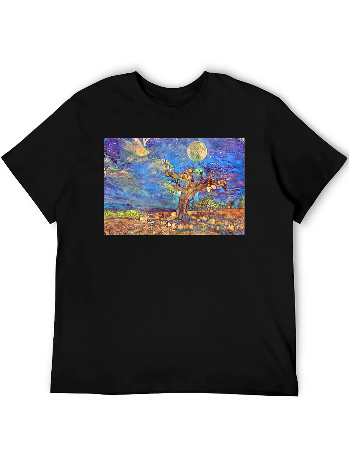 Black Psychedelic Tree of Life Graphic Tee view 5