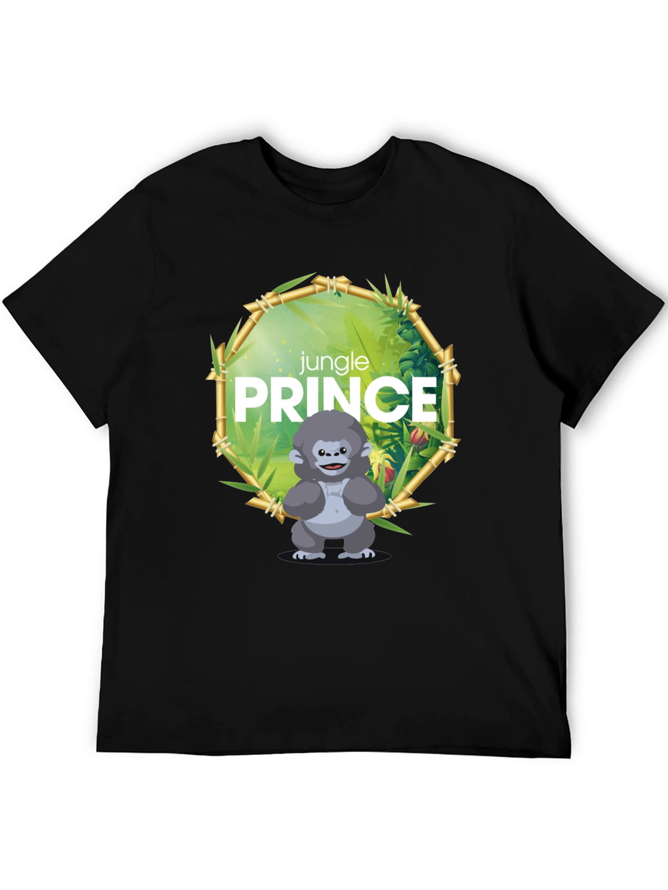 Black Jungle Prince Gorilla Graphic Tee view 5