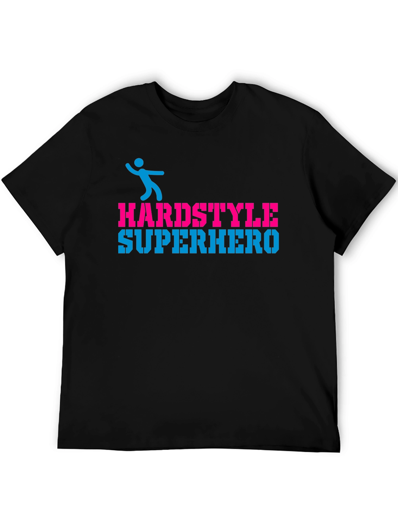 Black Hardstyle Superhero Black Graphic T-Shirt view 5