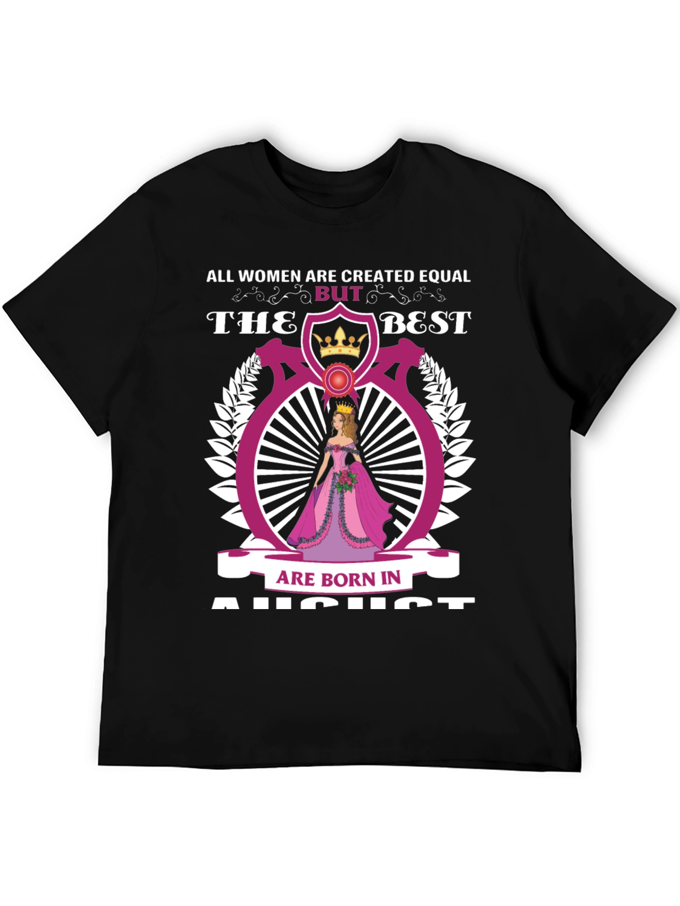 Black August Birthday Queen T-Shirt - All Women Created Equal view 5