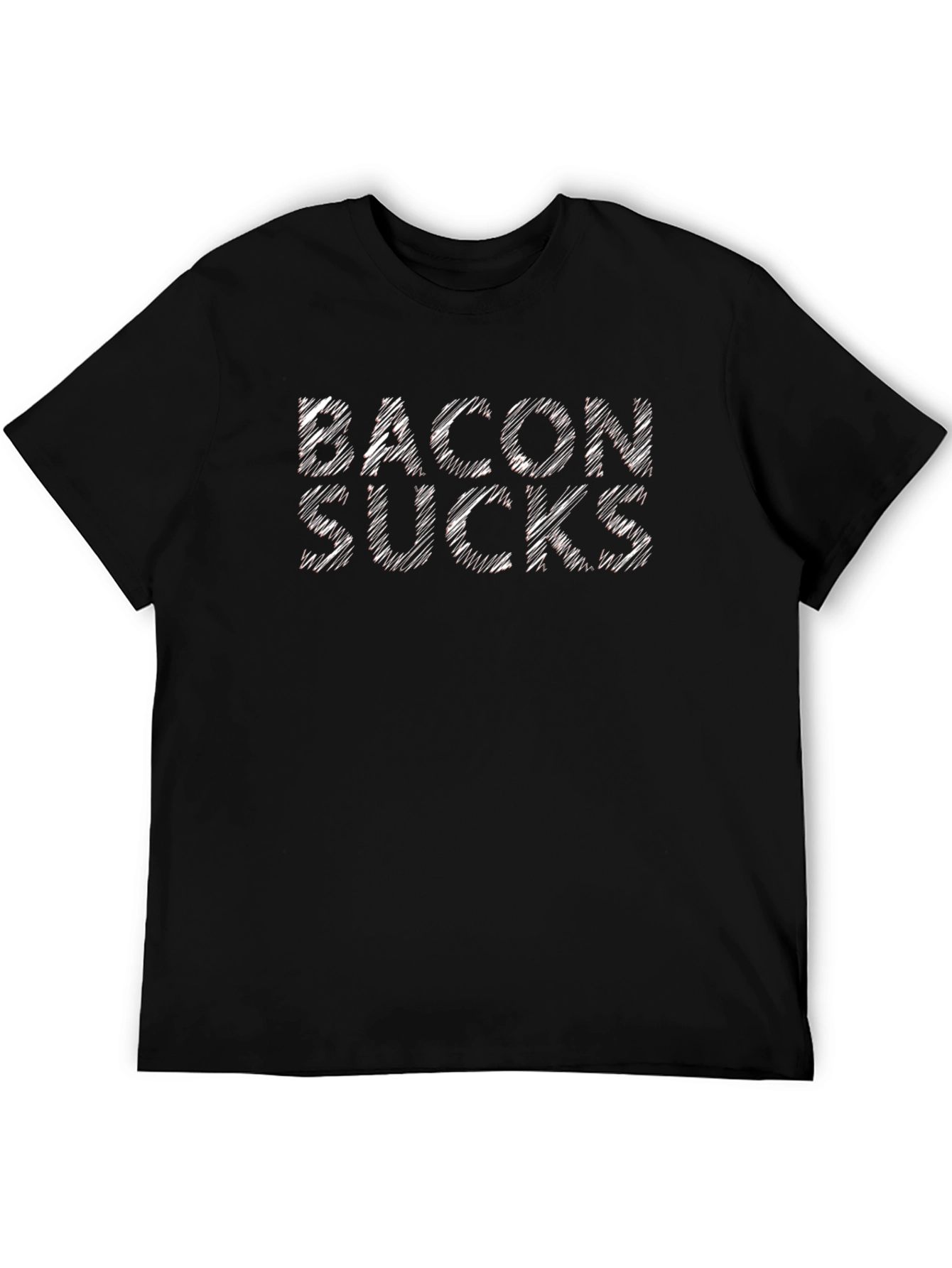 Black Bacon Sucks Graphic Black T-Shirt view 5